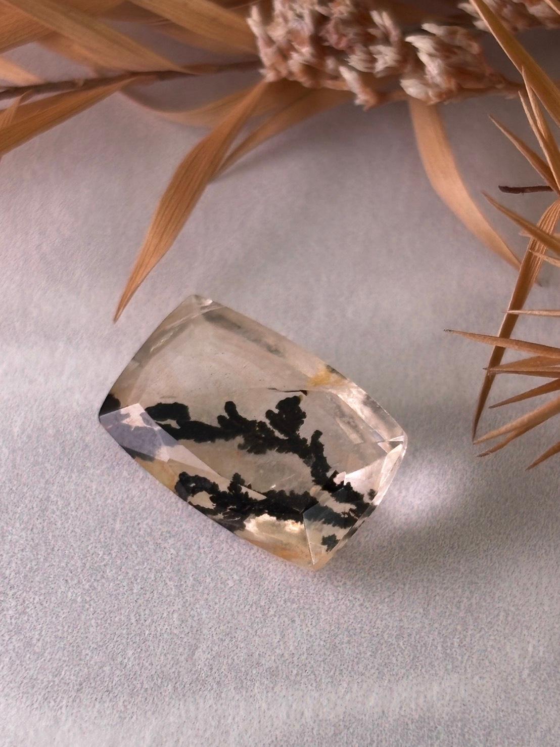 デンドリティック クォーツ デンドライト ファセットカット ルース 05 天然石1枚目の画像