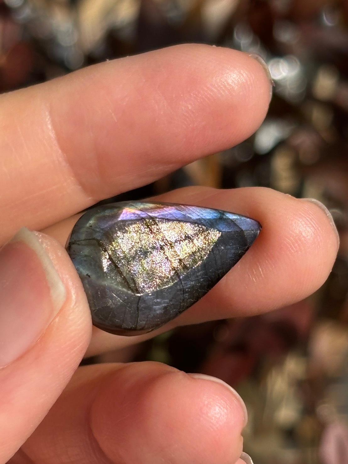 ラブラドライト ルース ドロップ型 カットルース 90 天然石 | 10枚目