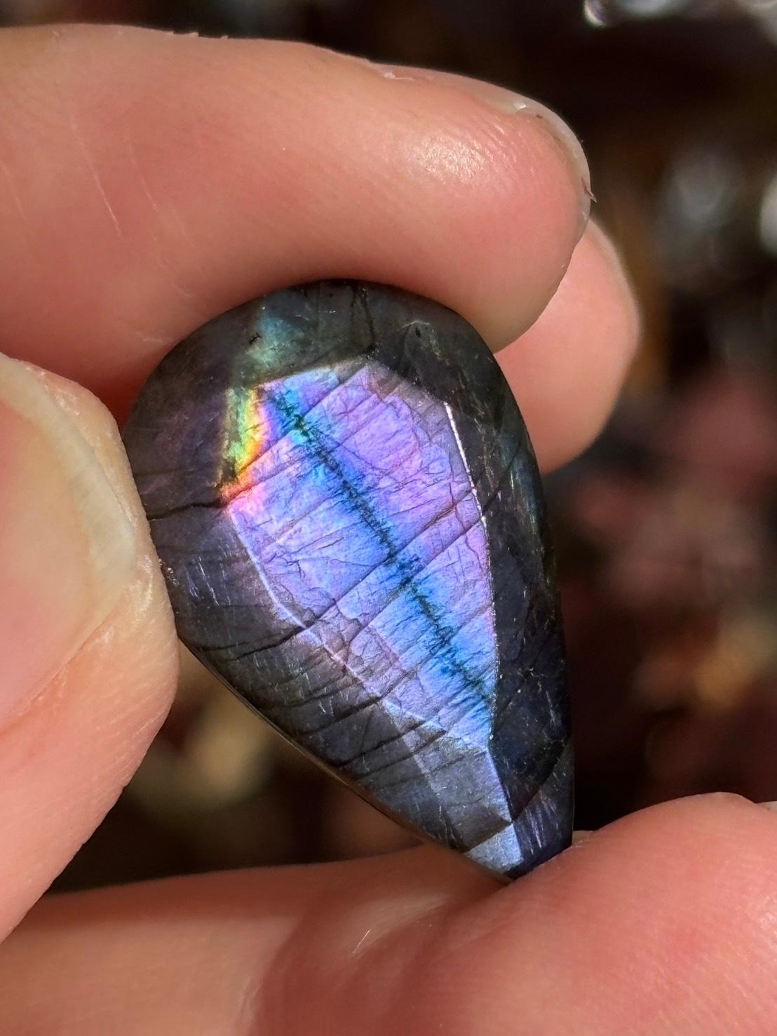 ラブラドライト ルース ドロップ型 カットルース 90 天然石 | 11枚目