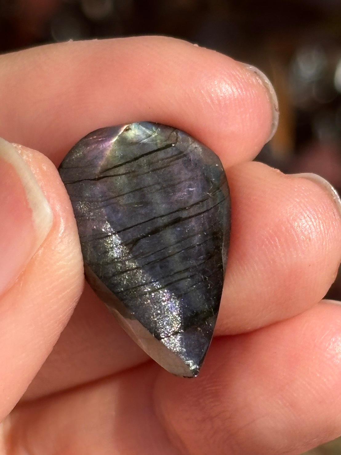 ラブラドライト ルース ドロップ型 カットルース 90 天然石 | 12枚目