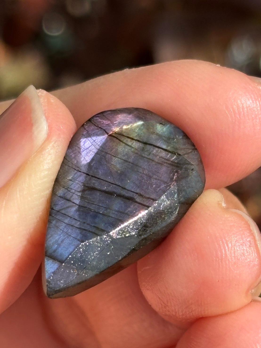 ラブラドライト ルース ドロップ型 カットルース 90 天然石 | 13枚目