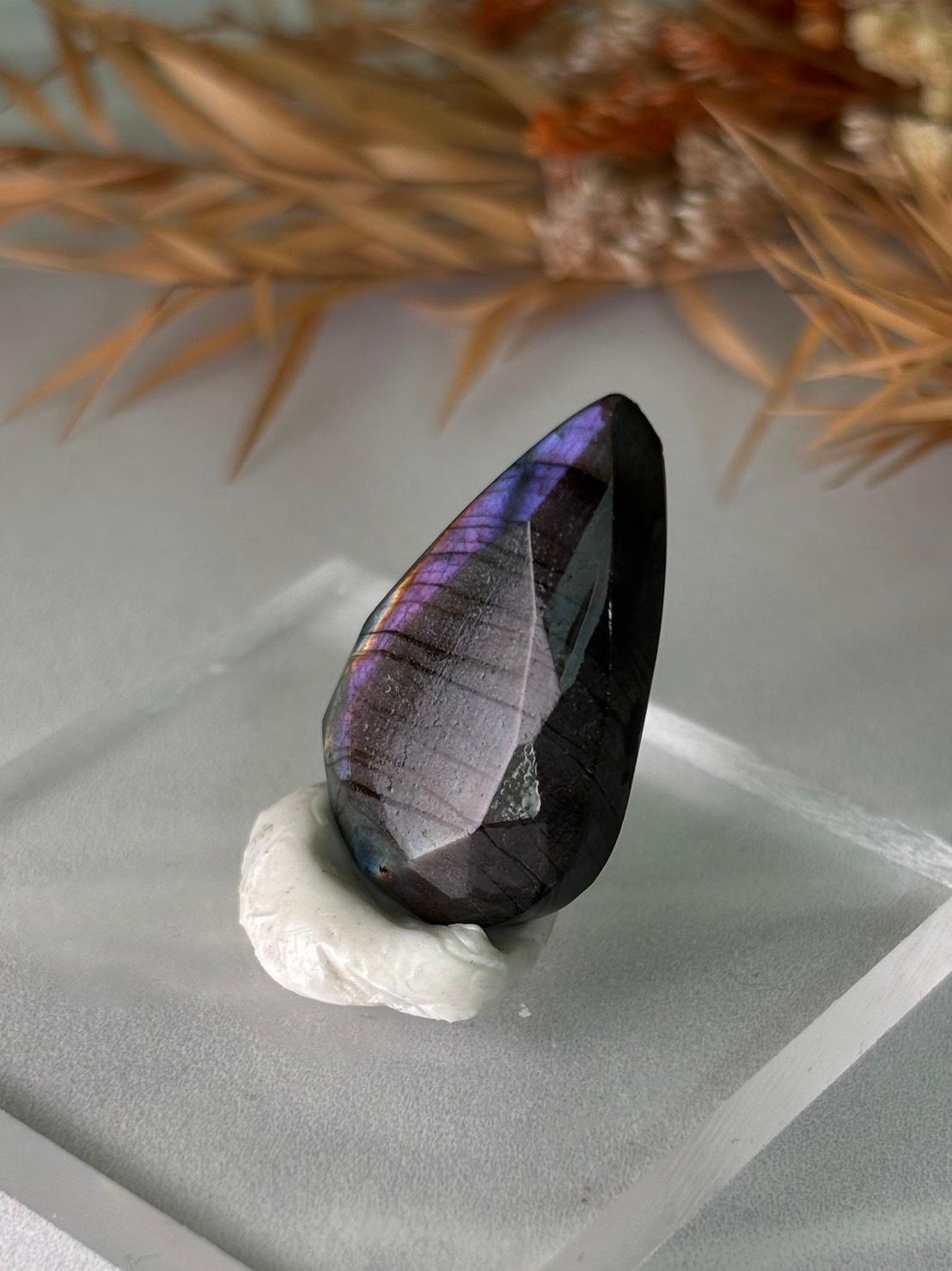 ラブラドライト ルース ドロップ型 カットルース 90 天然石 | 16枚目