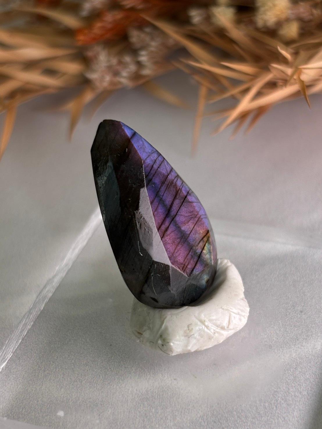 ラブラドライト ルース ドロップ型 カットルース 90 天然石 | 17枚目