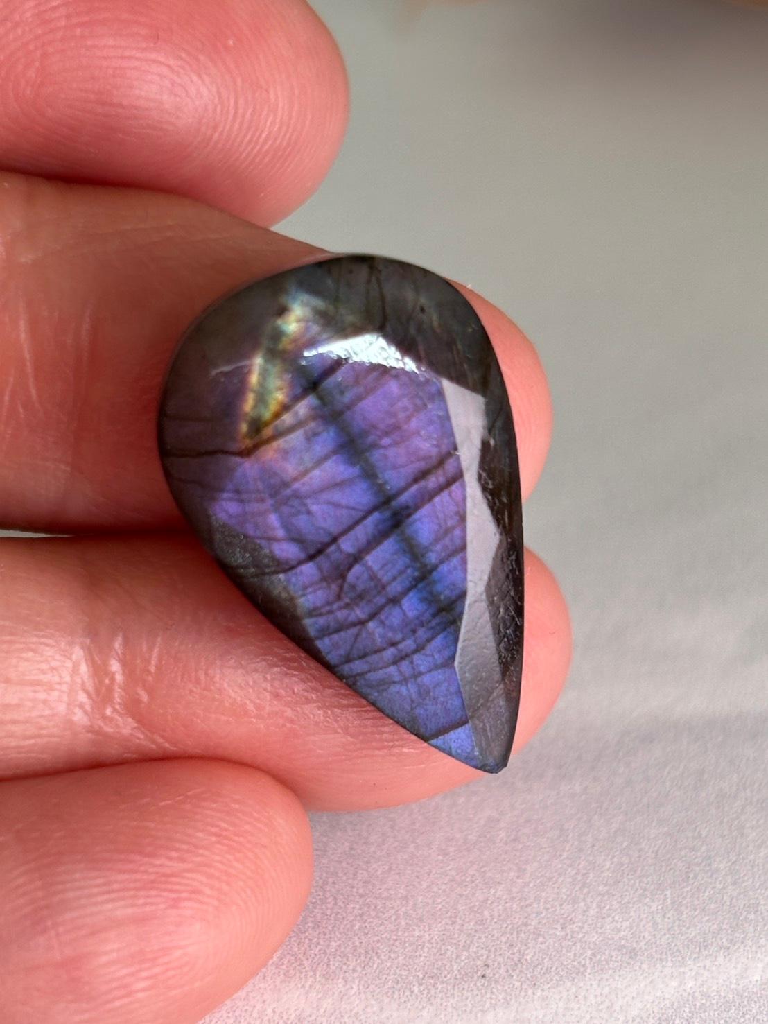 ラブラドライト ルース ドロップ型 カットルース 90 天然石 | 18枚目