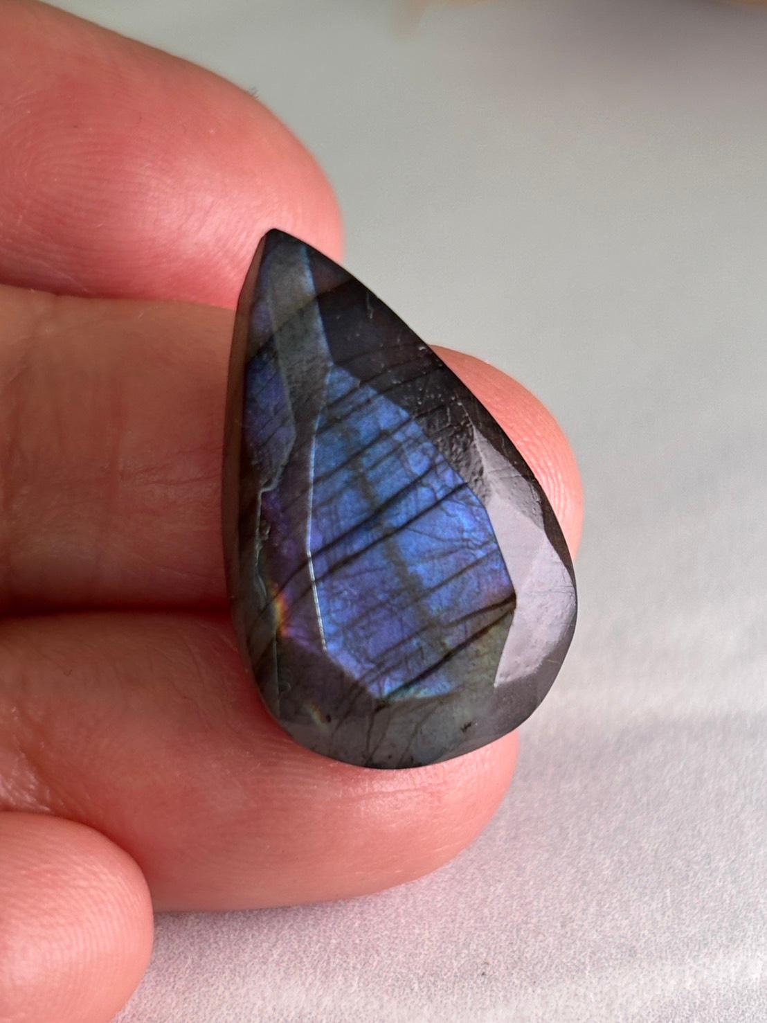 ラブラドライト ルース ドロップ型 カットルース 90 天然石 | 19枚目