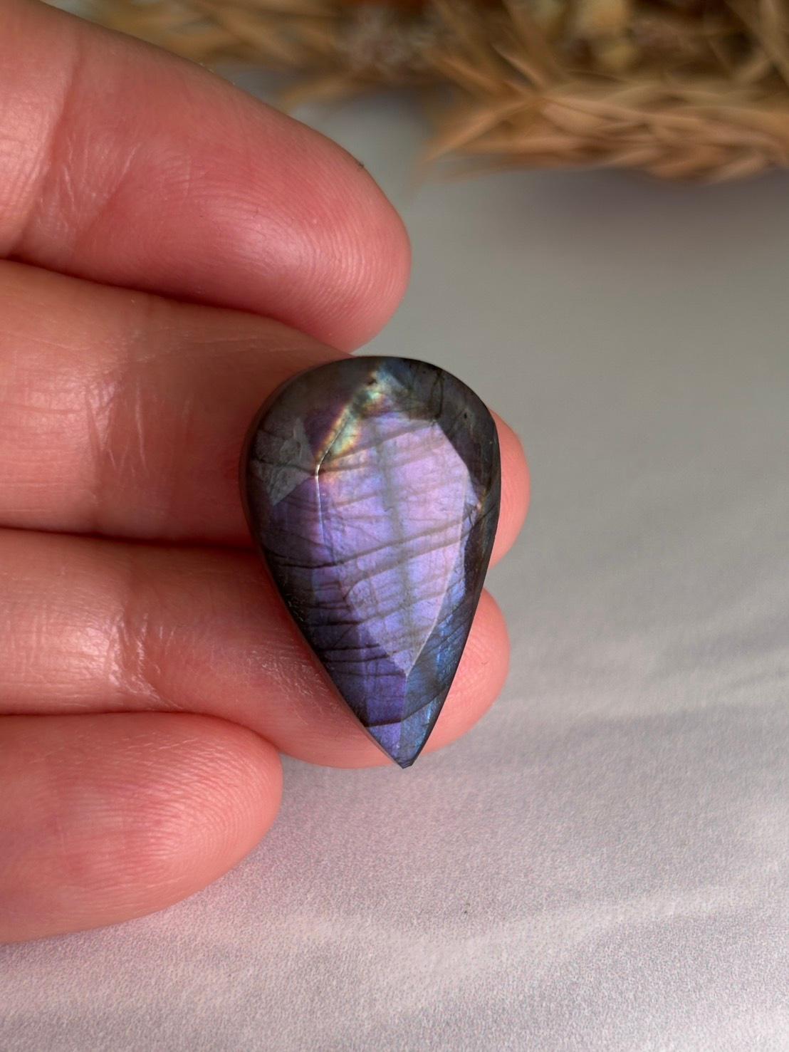 ラブラドライト ルース ドロップ型 カットルース 90 天然石 | 2枚目