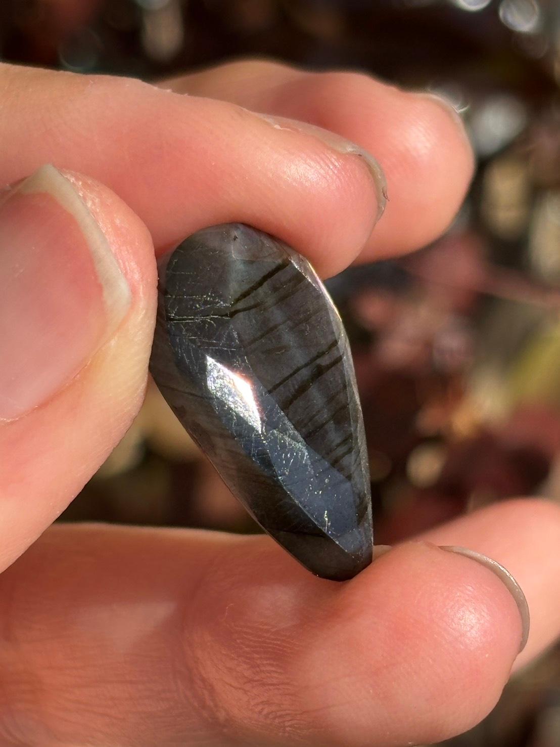 ラブラドライト ルース ドロップ型 カットルース 90 天然石 | 4枚目