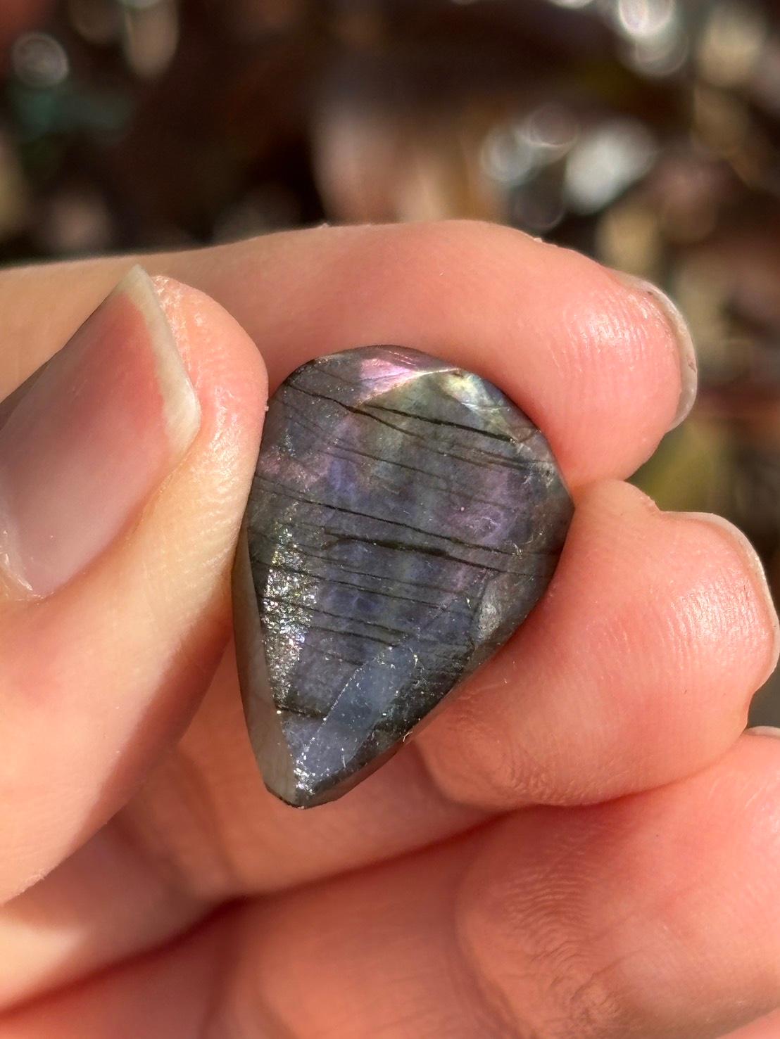 ラブラドライト ルース ドロップ型 カットルース 90 天然石 | 5枚目
