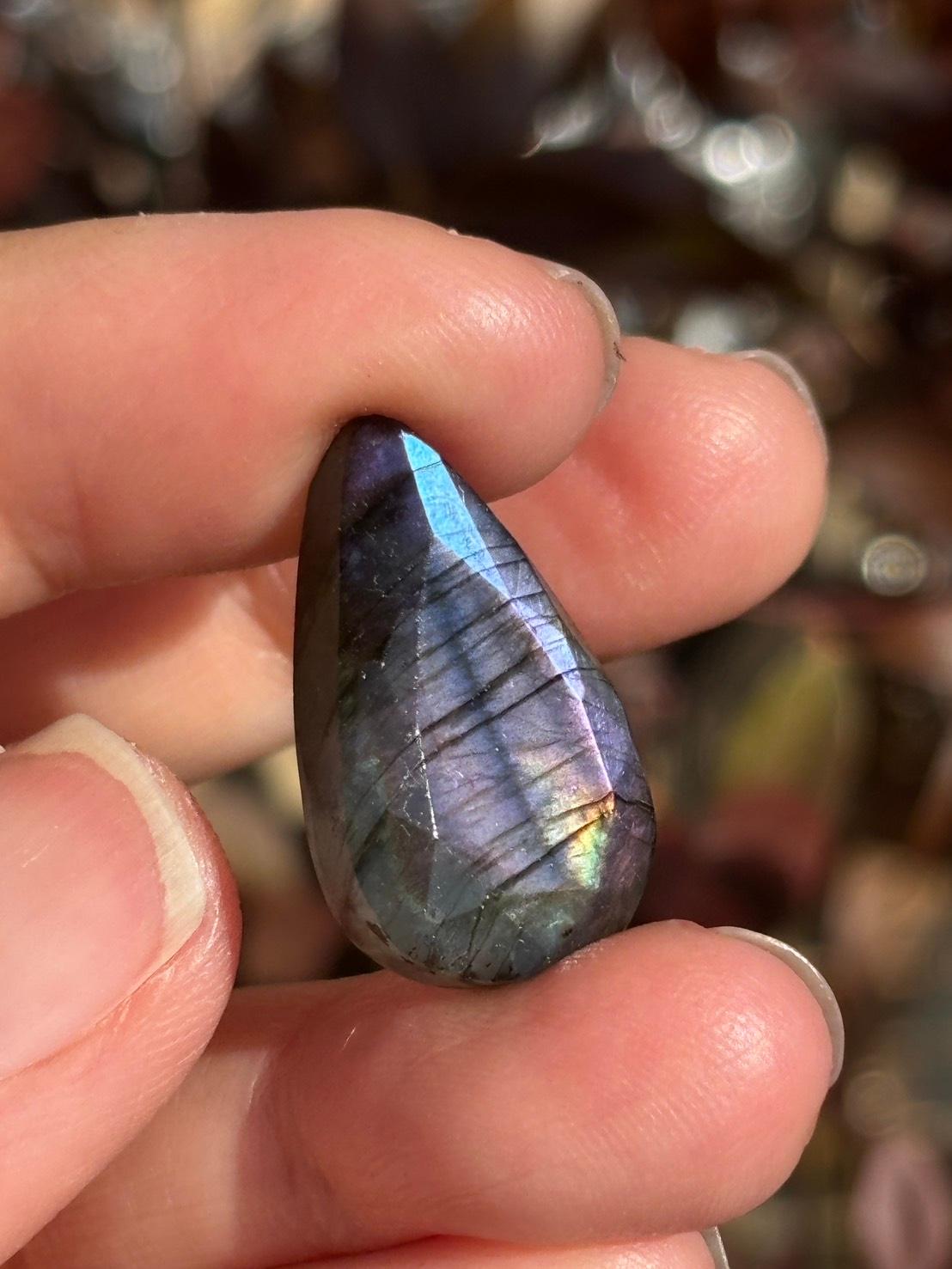 ラブラドライト ルース ドロップ型 カットルース 90 天然石 | 7枚目
