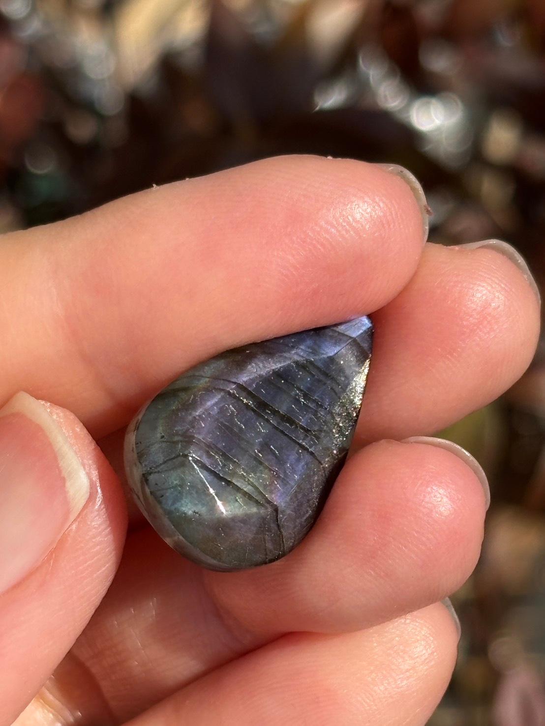 ラブラドライト ルース ドロップ型 カットルース 90 天然石 | 9枚目