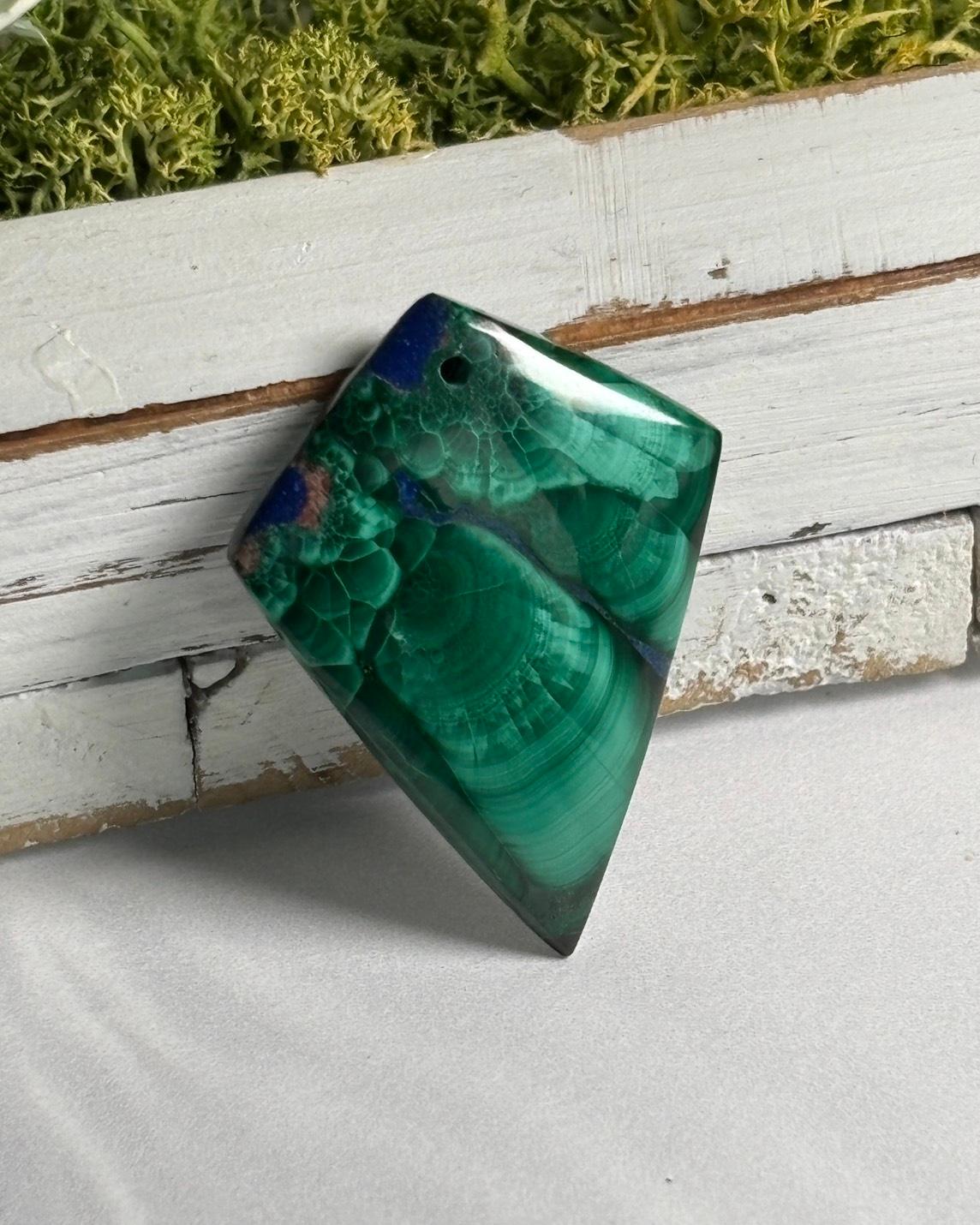 ご予約済｜マラカイト ＆ ラピスラズリ ルース カボション 穴あきルース 38 天然石