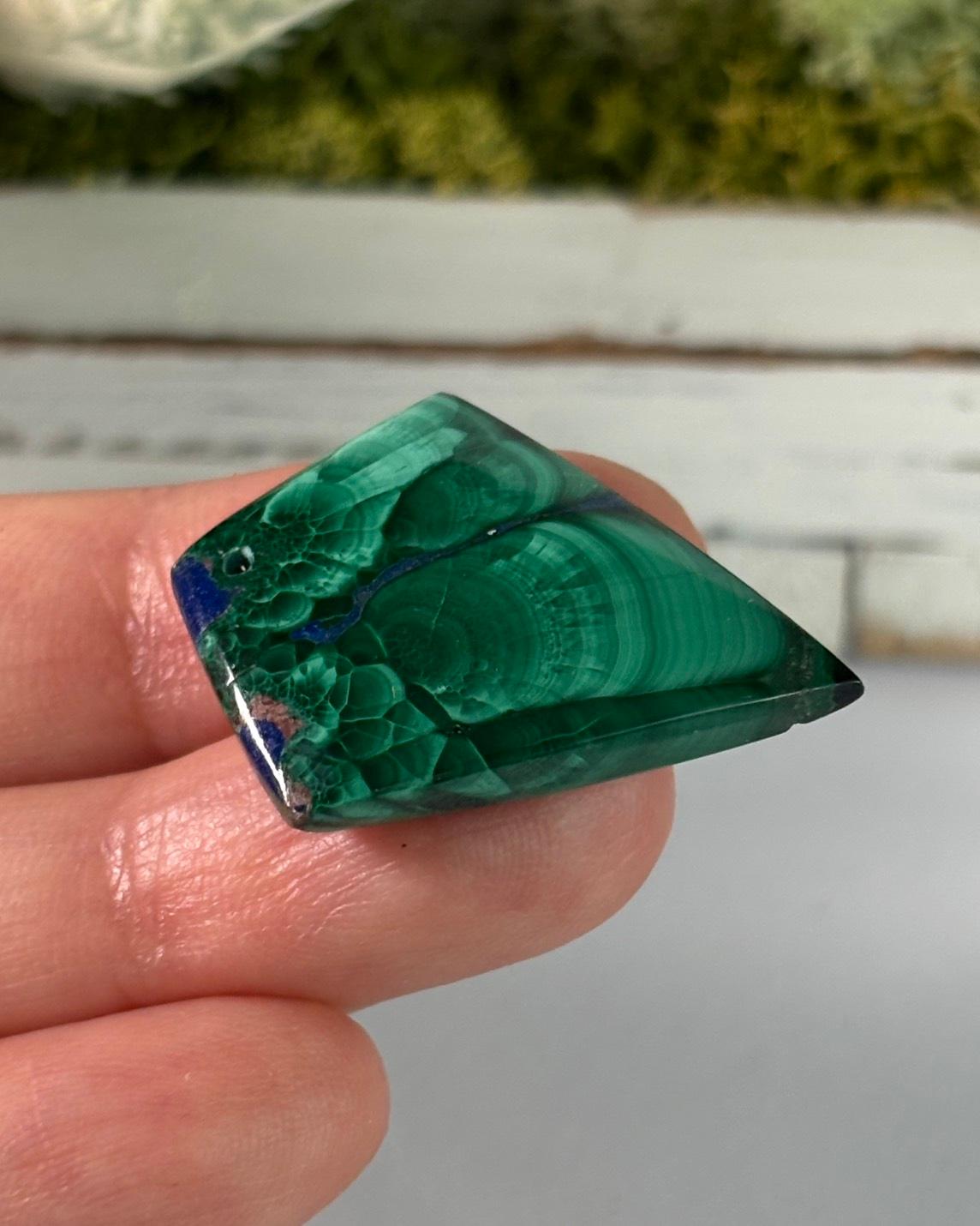 ご予約済｜マラカイト ＆ ラピスラズリ ルース カボション 穴あきルース 38 天然石 | 7枚目