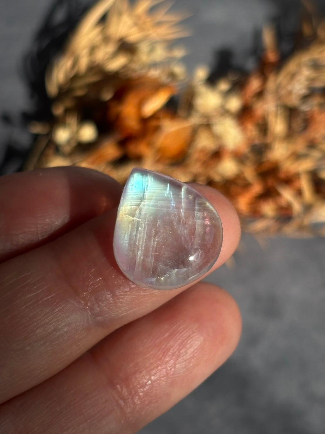 ホワイトラブラドライト レインボームーンストーン AAA ルース カボション ドロップ 天然石 | 11枚目