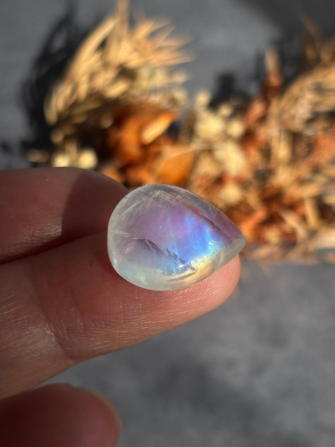 ホワイトラブラドライト レインボームーンストーン AAA ルース カボション ドロップ 天然石 | 12枚目