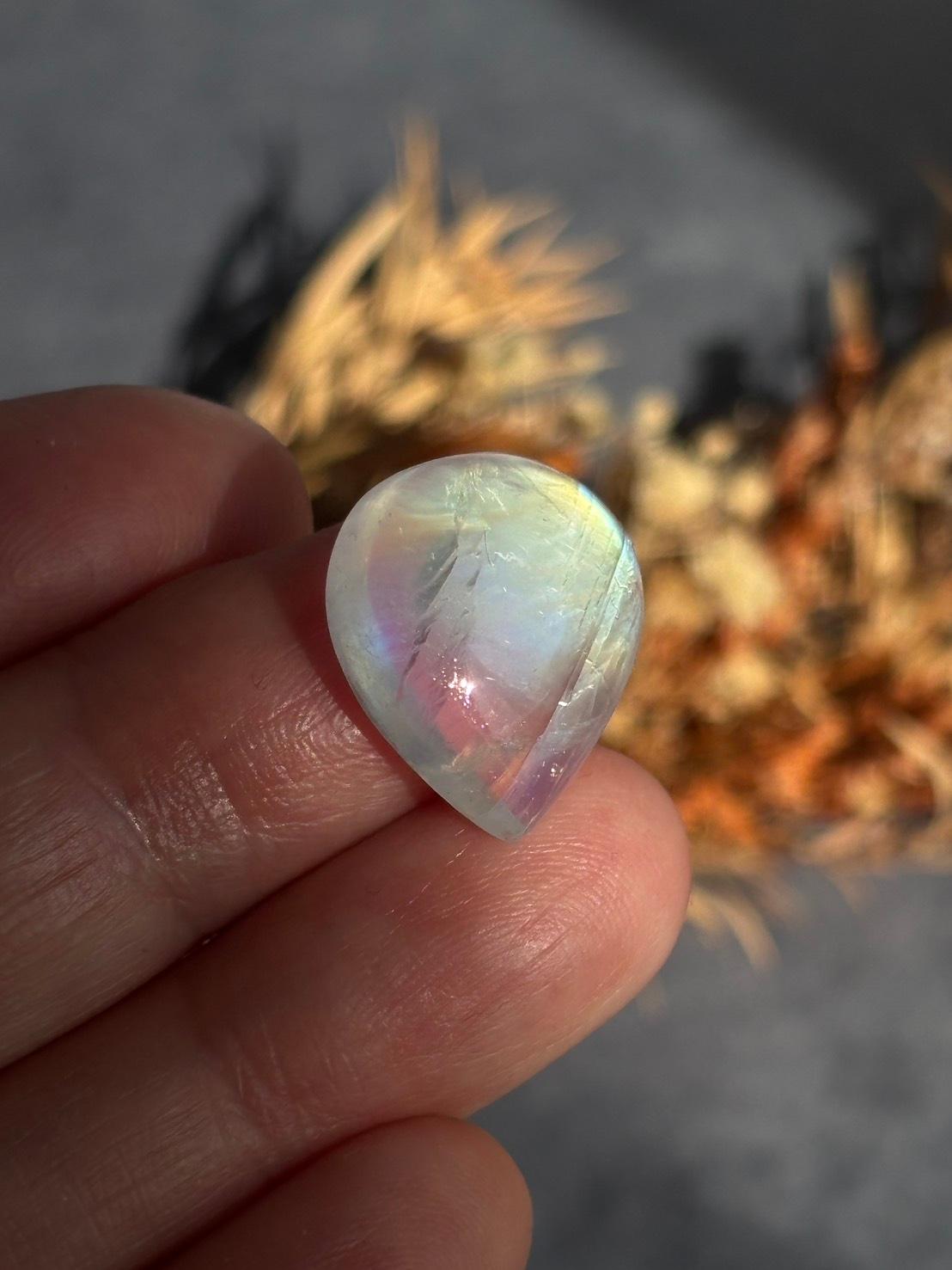ホワイトラブラドライト レインボームーンストーン AAA ルース カボション ドロップ 天然石 | 13枚目