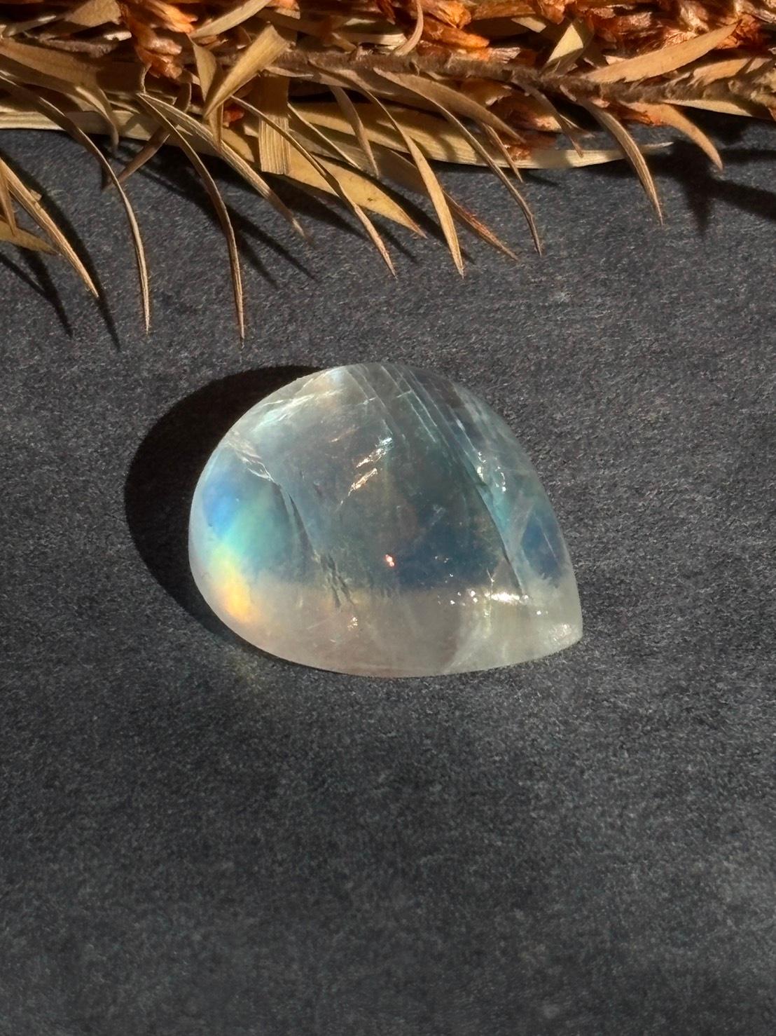 ホワイトラブラドライト レインボームーンストーン AAA ルース カボション ドロップ 天然石 | 17枚目