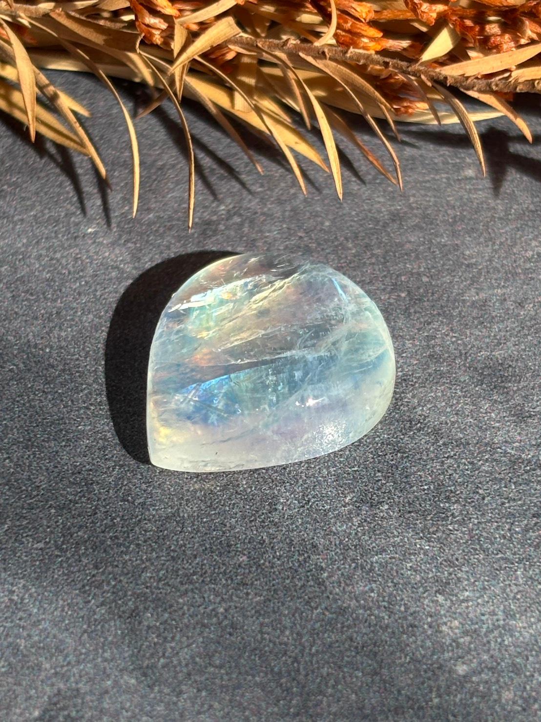 ホワイトラブラドライト レインボームーンストーン AAA ルース カボション ドロップ 天然石 | 3枚目
