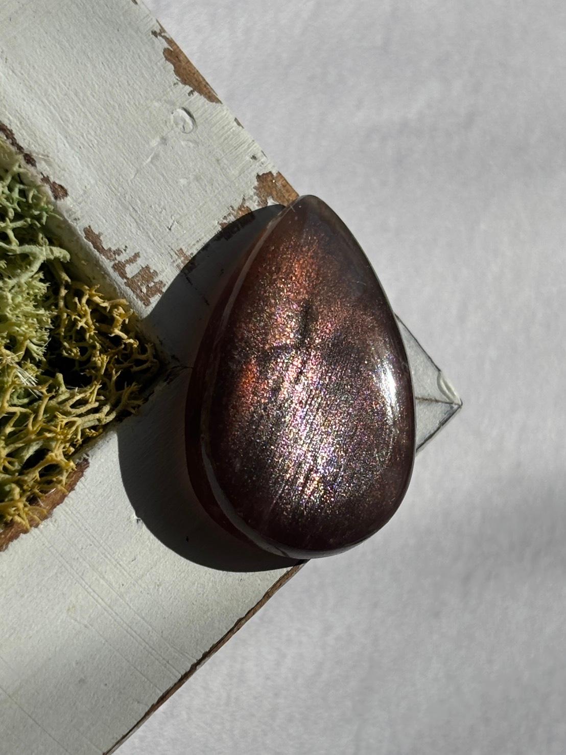 サンストーン ピンク ＆ オレンジ ヘイズ レアレッセンス ルース カボション レアヘイズ 08 天然石1枚目の画像