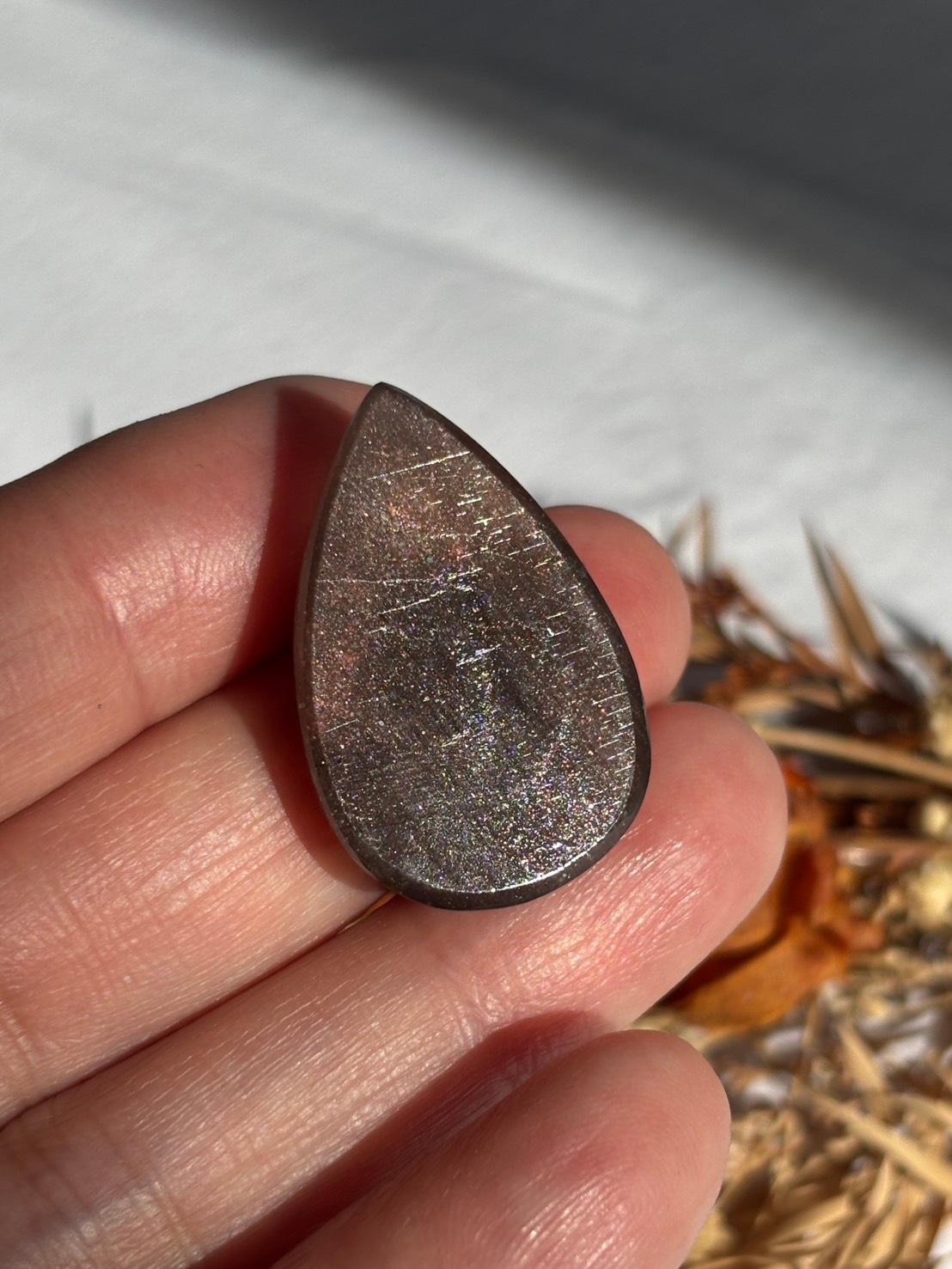 サンストーン ピンク ＆ オレンジ ヘイズ レアレッセンス ルース カボション レアヘイズ 08 天然石 | 12枚目