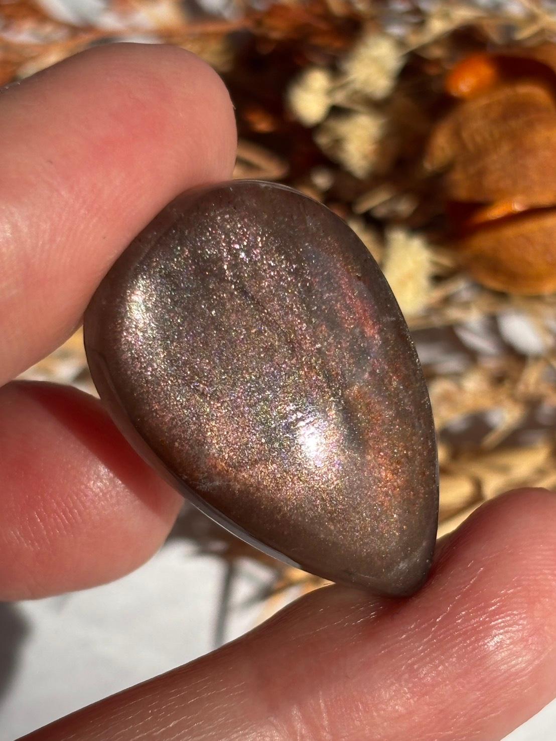 サンストーン ピンク ＆ オレンジ ヘイズ レアレッセンス ルース カボション レアヘイズ 08 天然石 | 17枚目