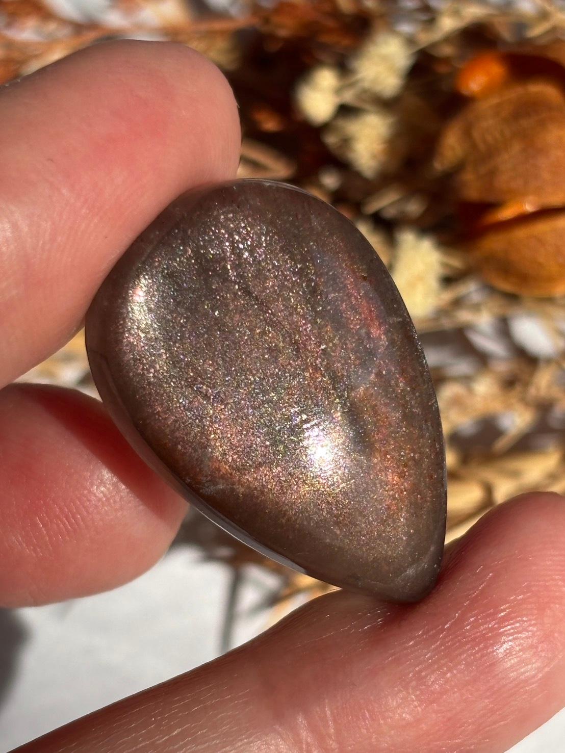 サンストーン ピンク ＆ オレンジ ヘイズ レアレッセンス ルース カボション レアヘイズ 08 天然石 | 18枚目