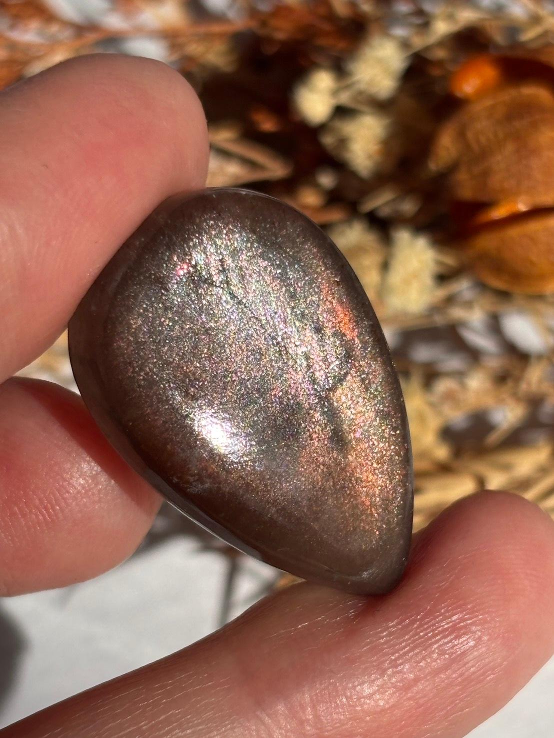 サンストーン ピンク ＆ オレンジ ヘイズ レアレッセンス ルース カボション レアヘイズ 08 天然石 | 19枚目