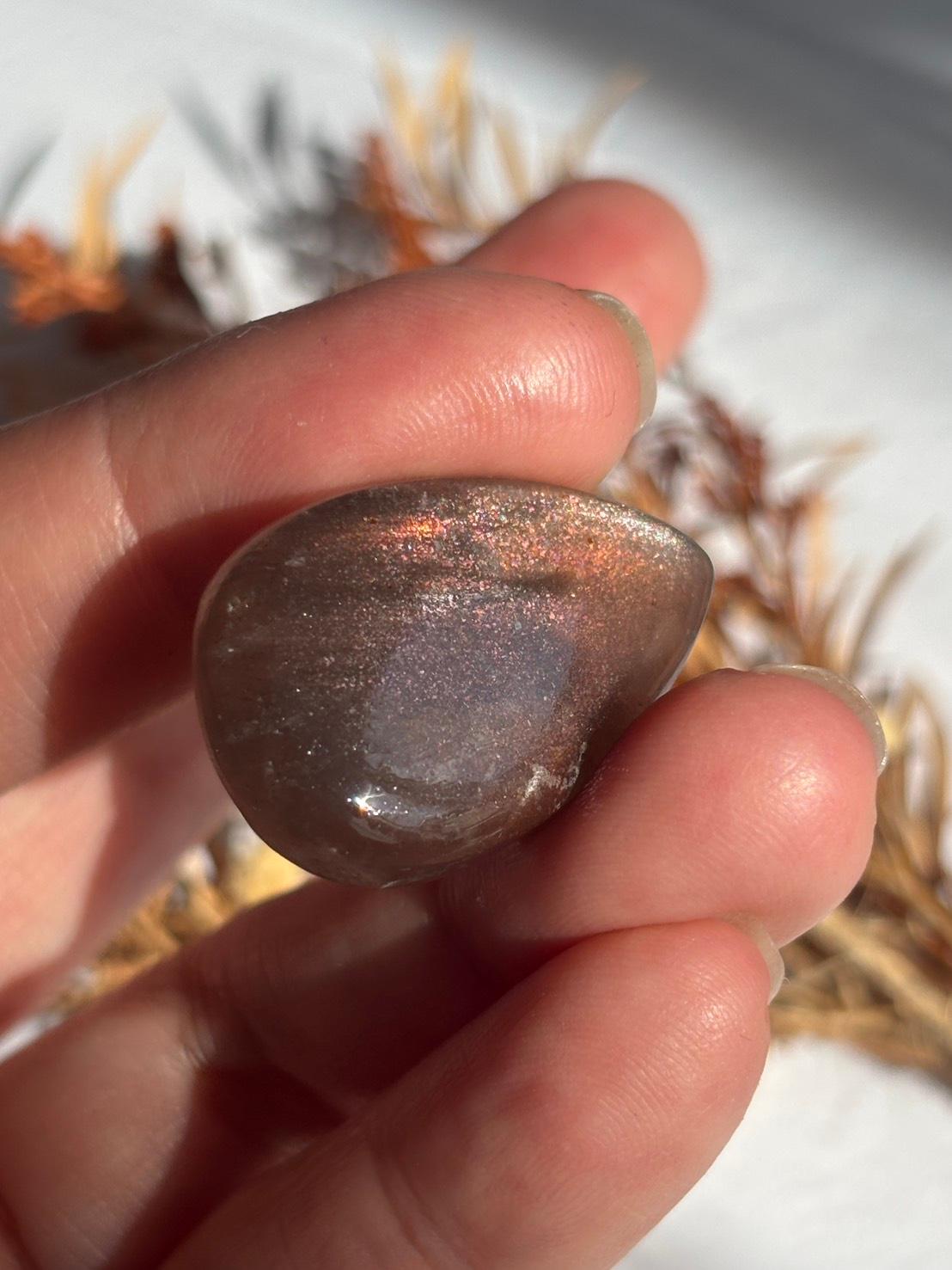 サンストーン ピンク ＆ オレンジ ヘイズ レアレッセンス ルース カボション レアヘイズ 08 天然石 | 7枚目