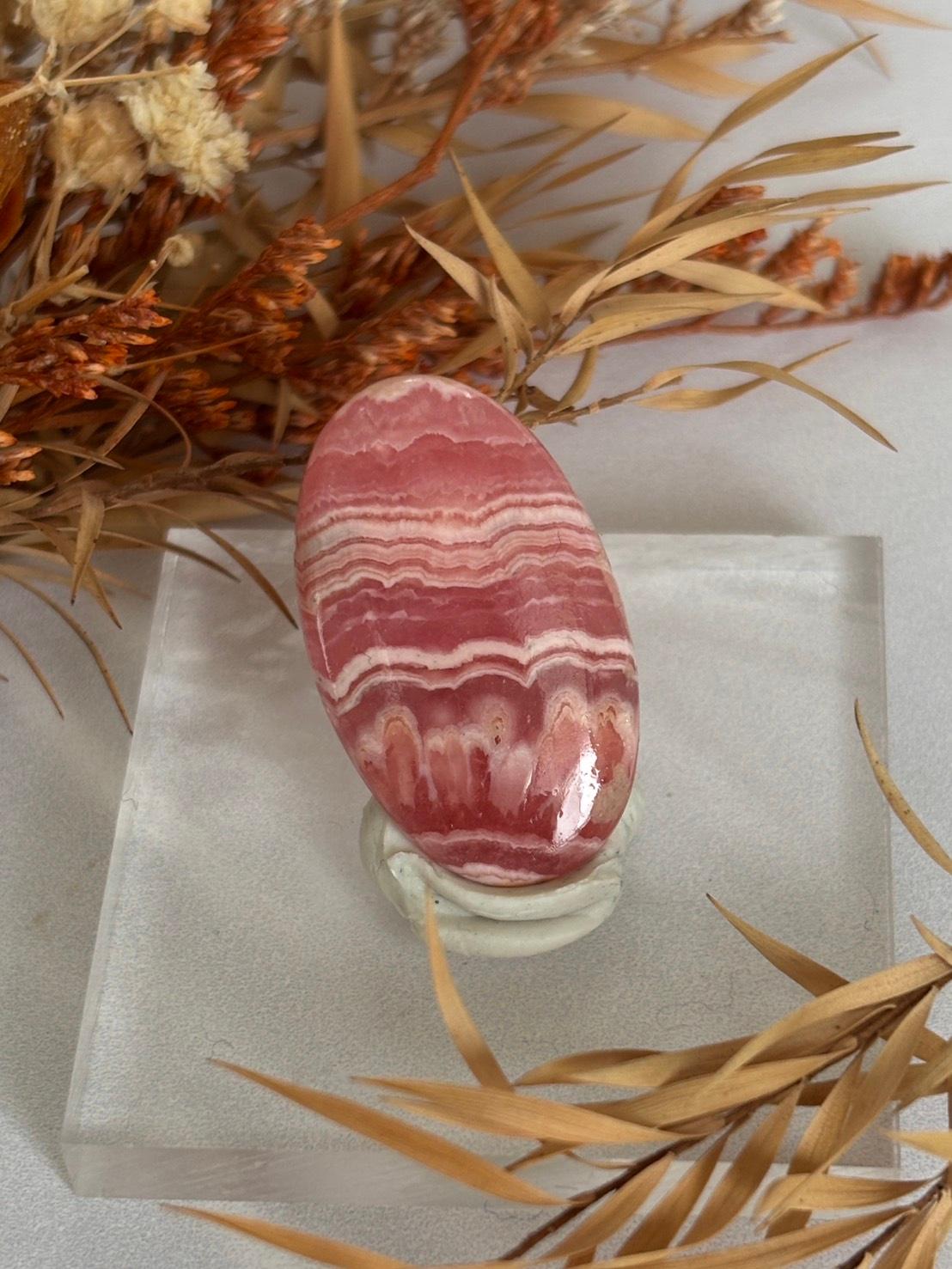 ロードクロサイト インカローズ ルース カボション 18 高品質 レースパターン　天然石1枚目の画像