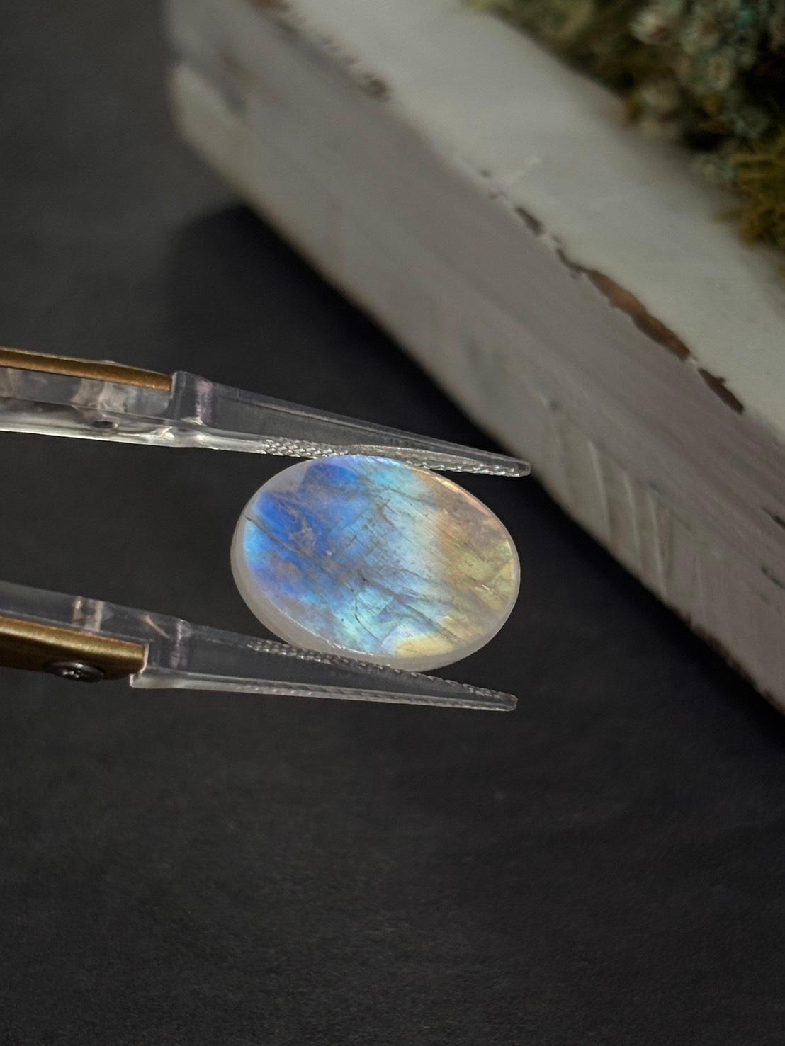 ホワイトラブラドライト レインボームーンストーン 表ファセット ルース 27 天然石 | 11枚目