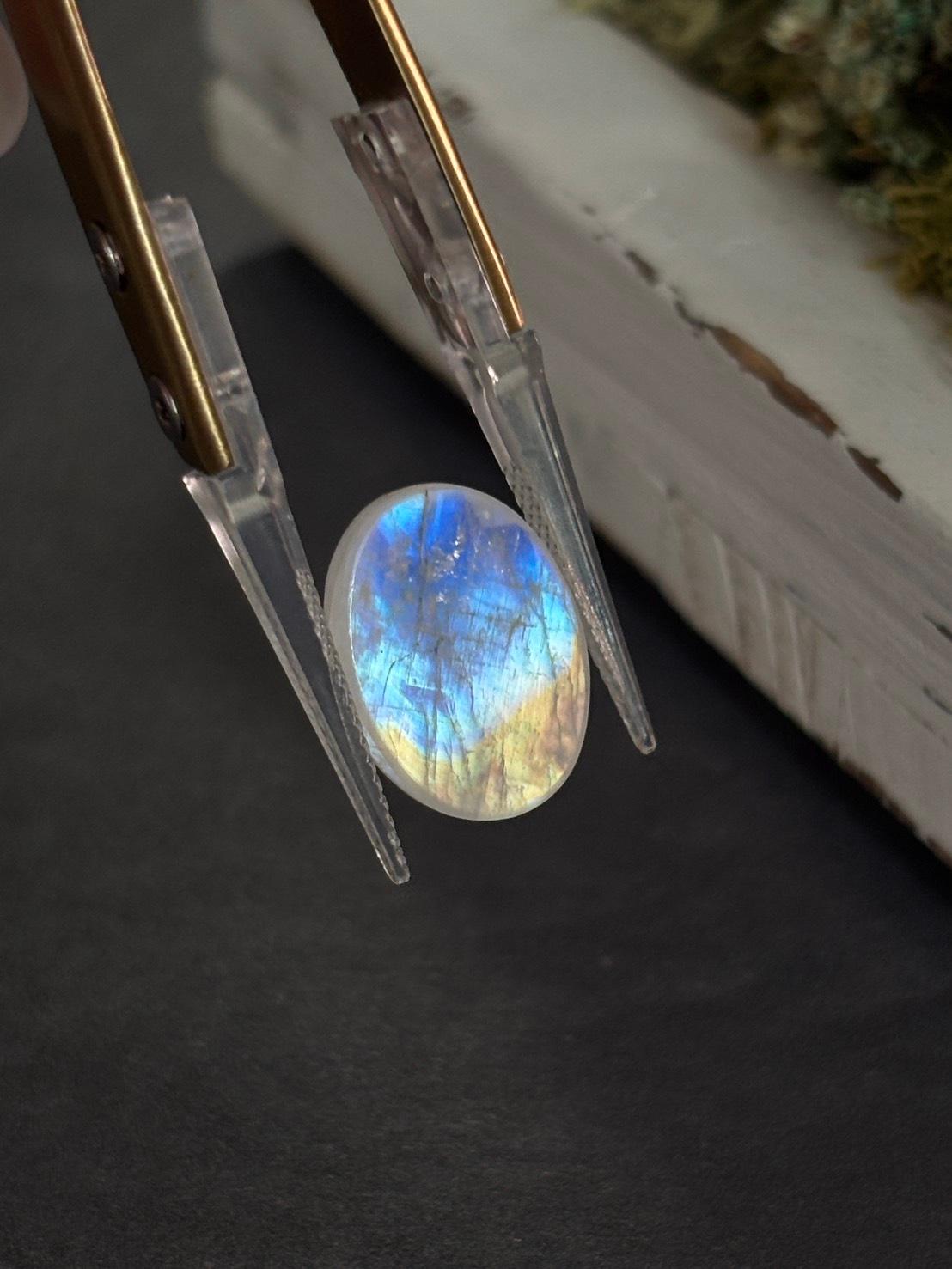 ホワイトラブラドライト レインボームーンストーン 表ファセット ルース 27 天然石 | 12枚目