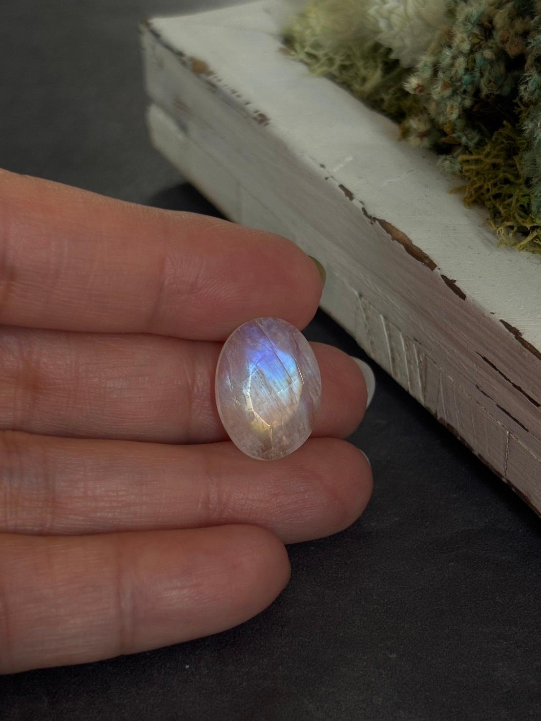 ホワイトラブラドライト レインボームーンストーン 表ファセット ルース 27 天然石 | 2枚目