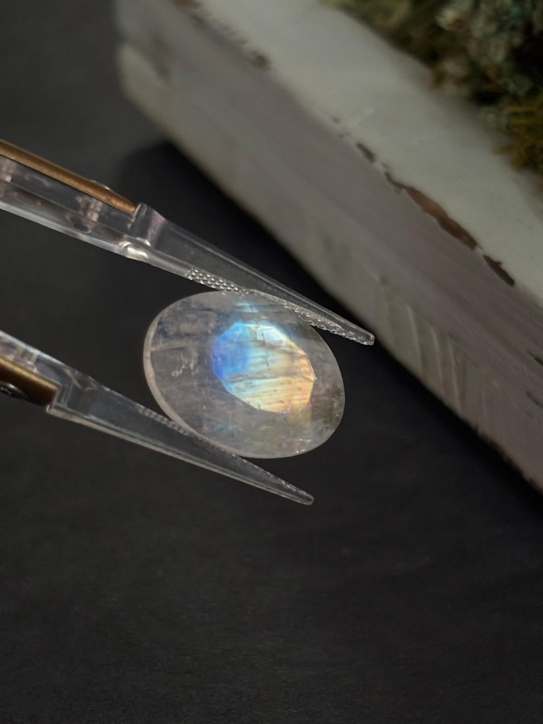 ホワイトラブラドライト レインボームーンストーン 表ファセット ルース 27 天然石 | 5枚目