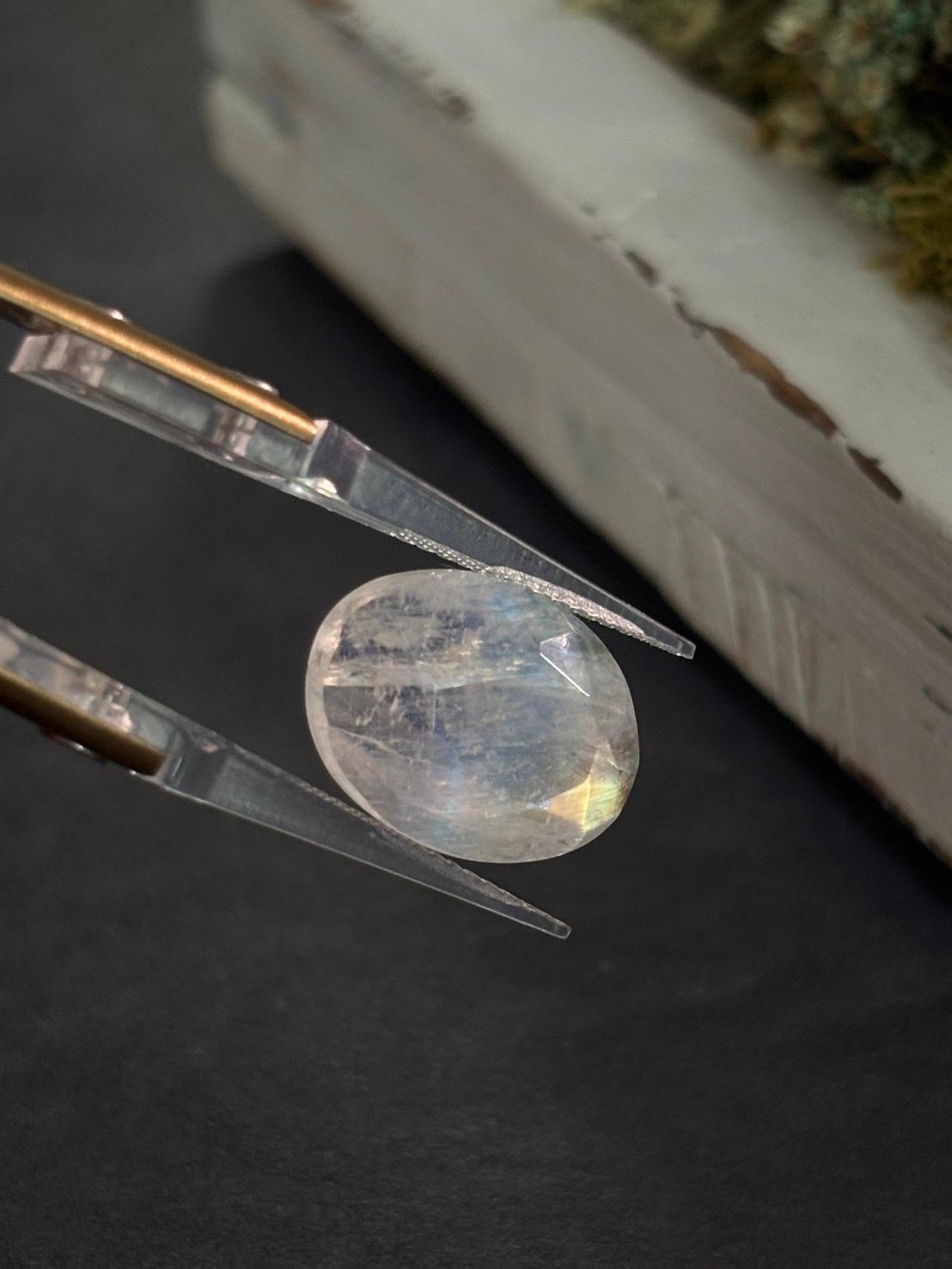 ホワイトラブラドライト レインボームーンストーン 表ファセット ルース 27 天然石 | 6枚目