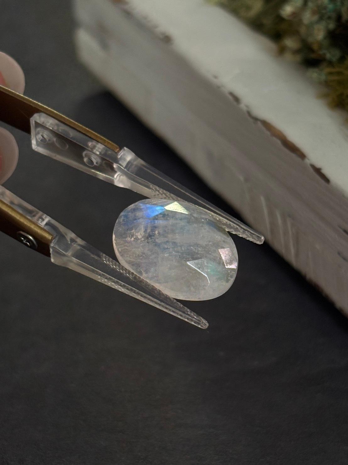 ホワイトラブラドライト レインボームーンストーン 表ファセット ルース 27 天然石 | 7枚目