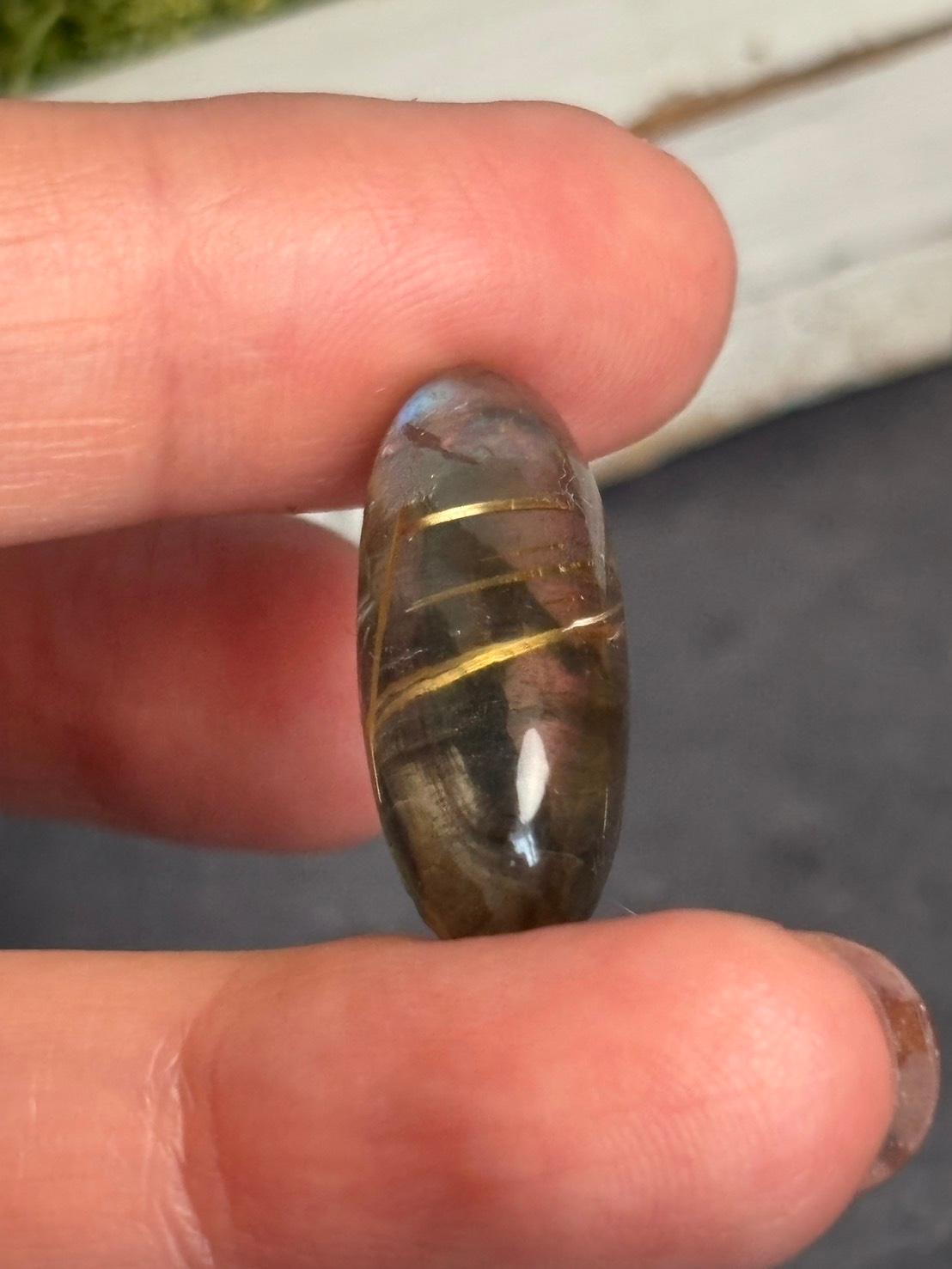 高品質 ルチルクォーツ と ラブラドライト のダブレット ルース  カボション  天然石 | 19枚目