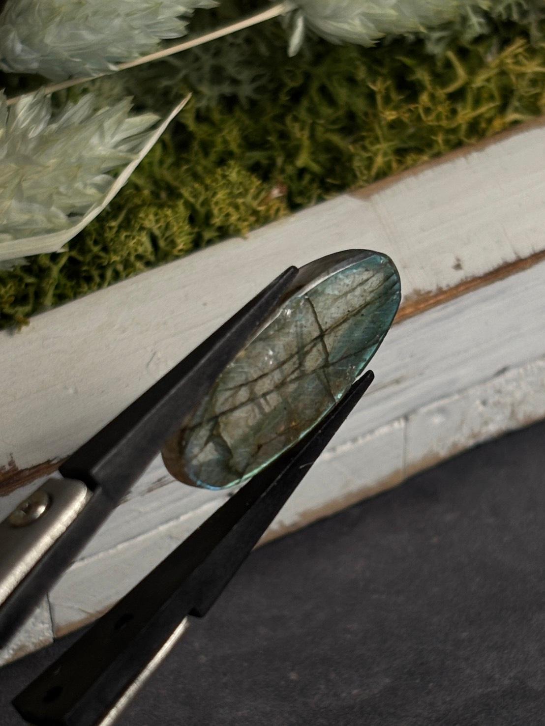 高品質 ルチルクォーツ と ラブラドライト のダブレット ルース  カボション  天然石 | 9枚目