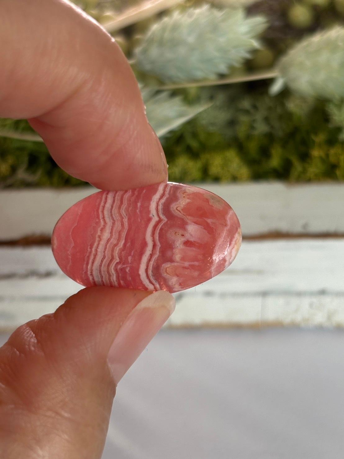 ロードクロサイト インカローズ ルース カボション 18 高品質 レースパターン 天然石 | 12枚目