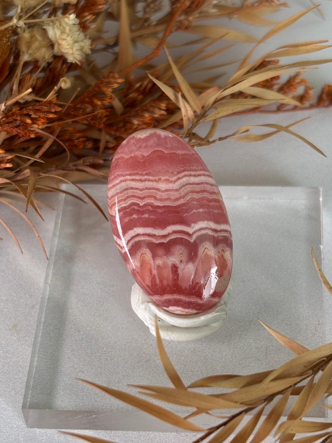 ロードクロサイト インカローズ ルース カボション 18 高品質 レースパターン 天然石 | 3枚目