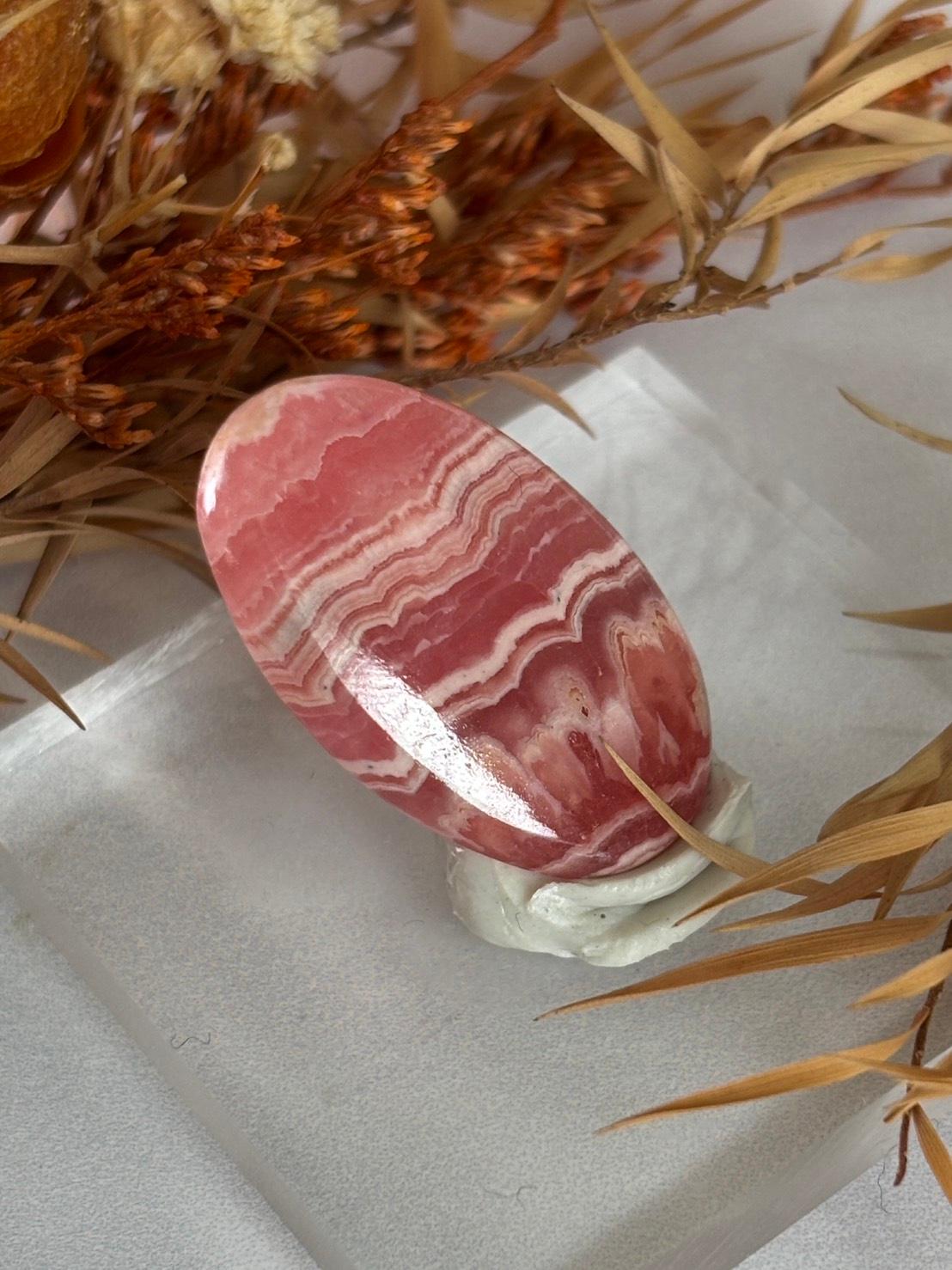 ロードクロサイト インカローズ ルース カボション 18 高品質 レースパターン 天然石 | 4枚目