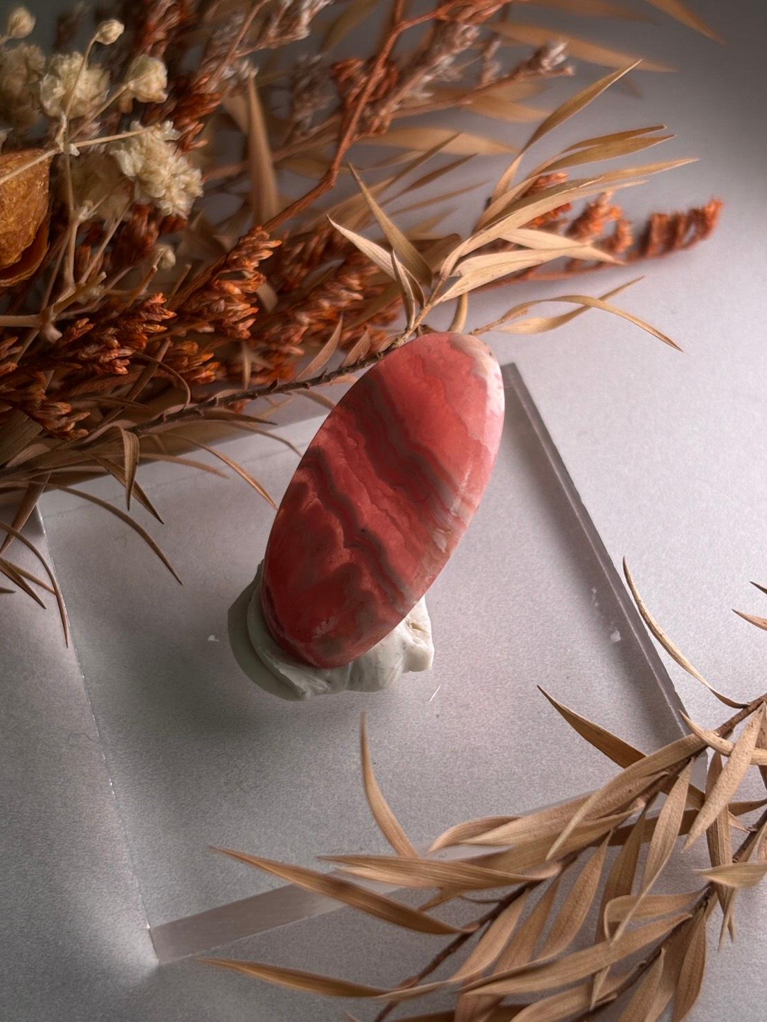 ロードクロサイト インカローズ ルース カボション 18 高品質 レースパターン 天然石 | 5枚目