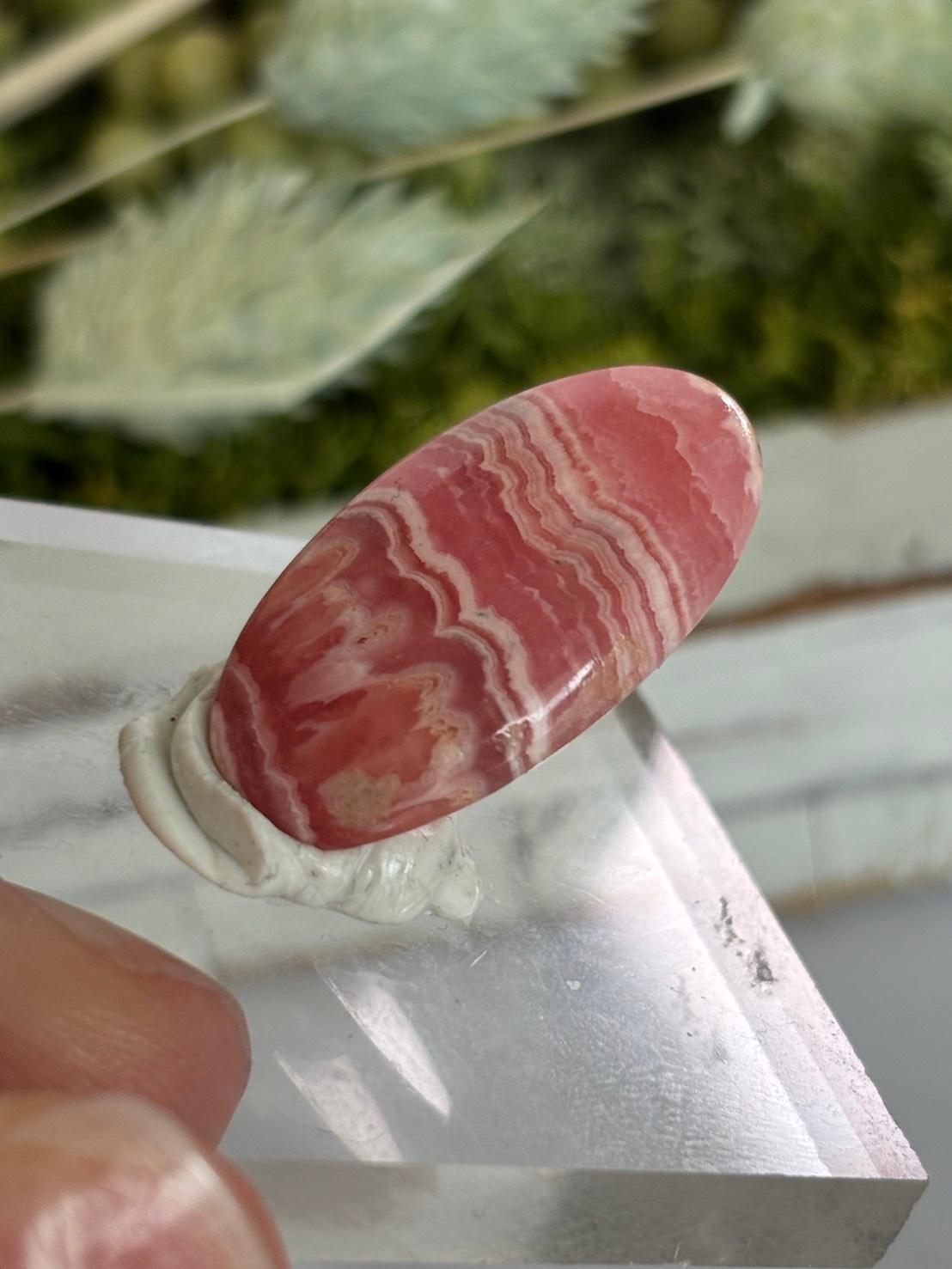 ロードクロサイト インカローズ ルース カボション 18 高品質 レースパターン 天然石 | 8枚目