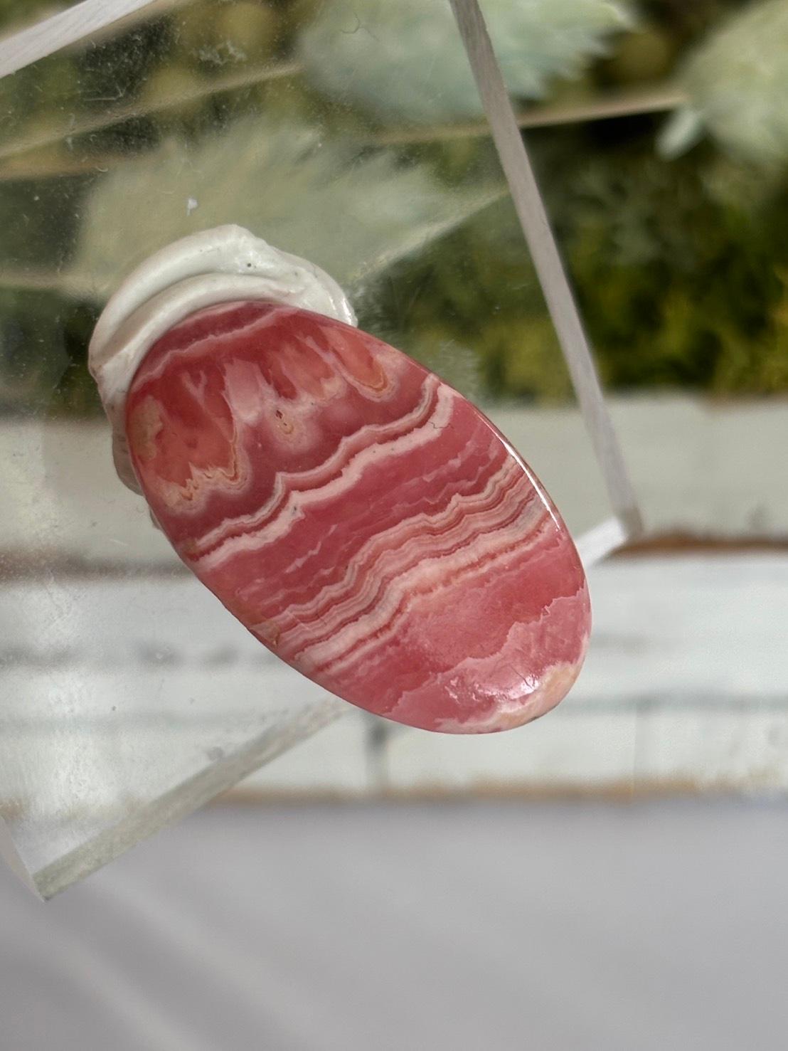 ロードクロサイト インカローズ ルース カボション 18 高品質 レースパターン 天然石 | 9枚目