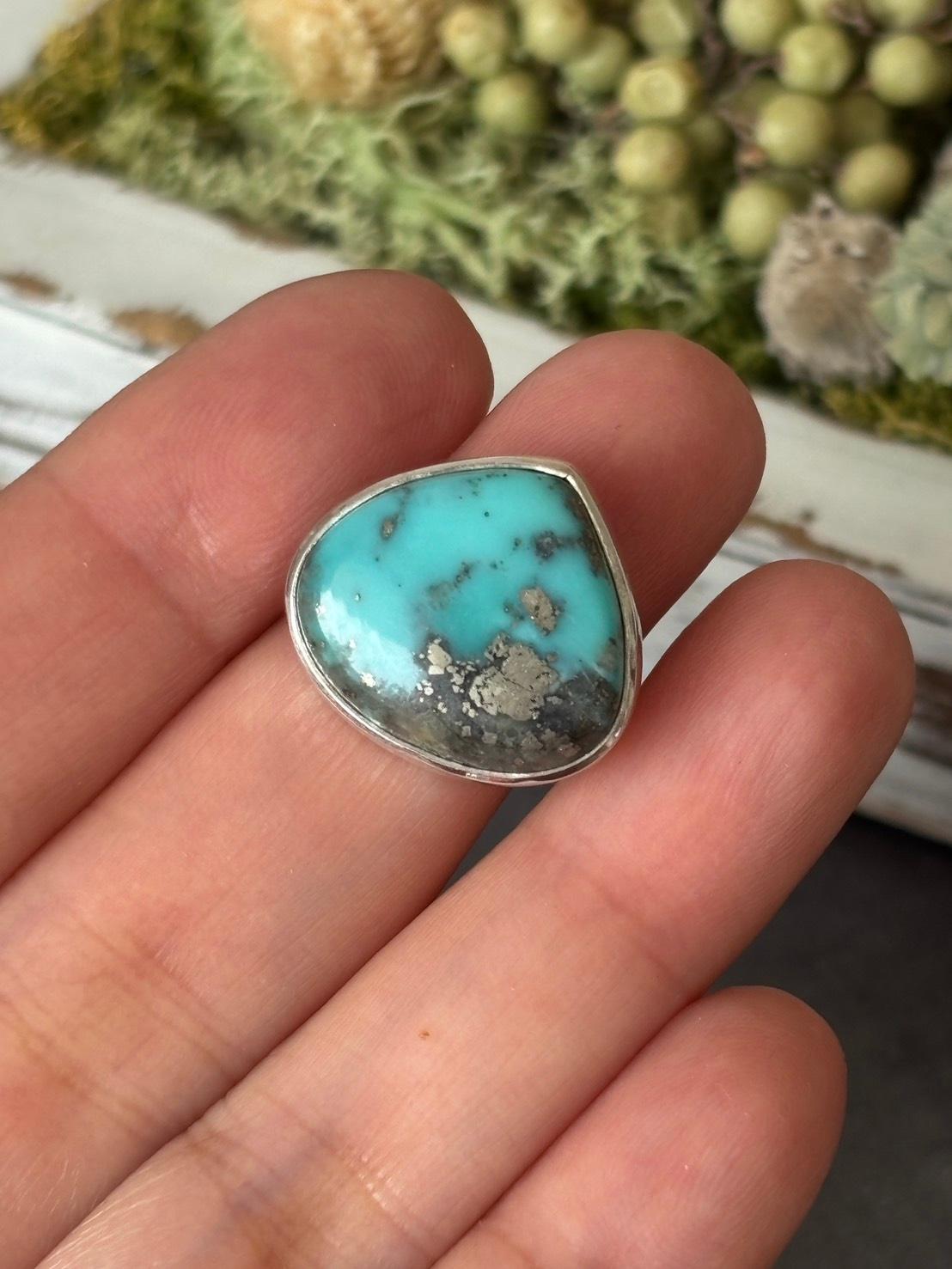 ご予約済み|ターコイズ|カンピトス鉱山 ルース01 を使ったシルバーリング | 10枚目