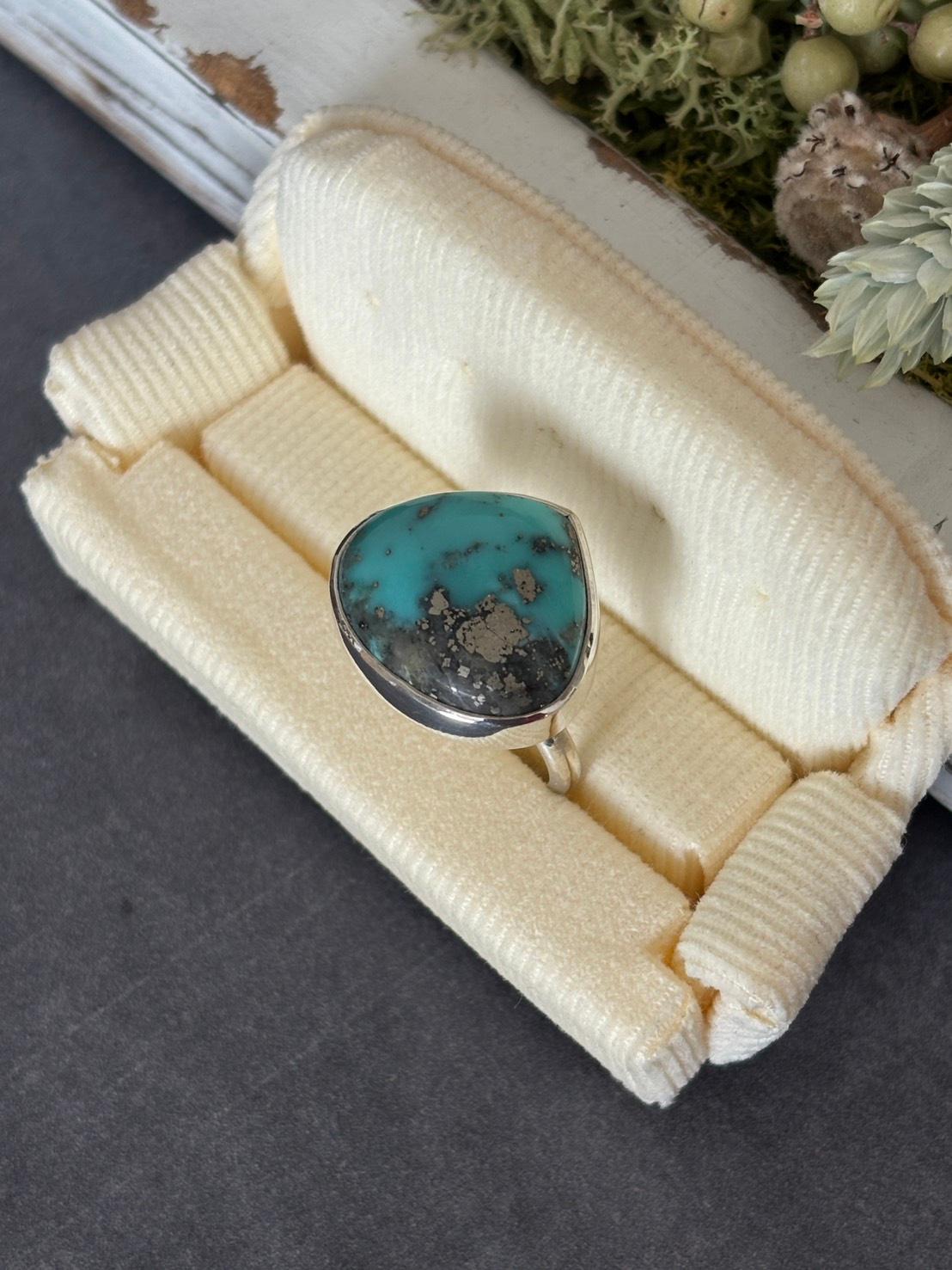 ご予約済み|ターコイズ|カンピトス鉱山 ルース01 を使ったシルバーリング | 11枚目
