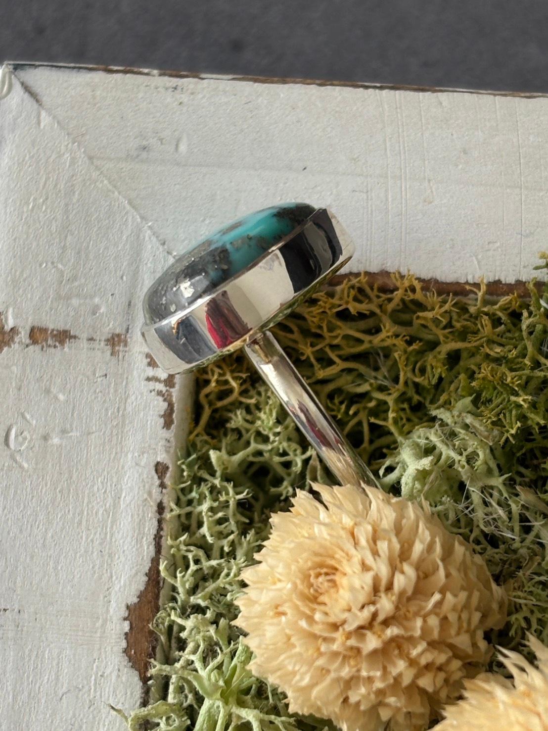 ご予約済み|ターコイズ|カンピトス鉱山 ルース01 を使ったシルバーリング | 5枚目