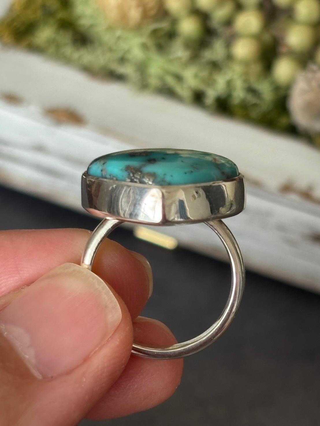 ご予約済み|ターコイズ|カンピトス鉱山 ルース01 を使ったシルバーリング | 6枚目