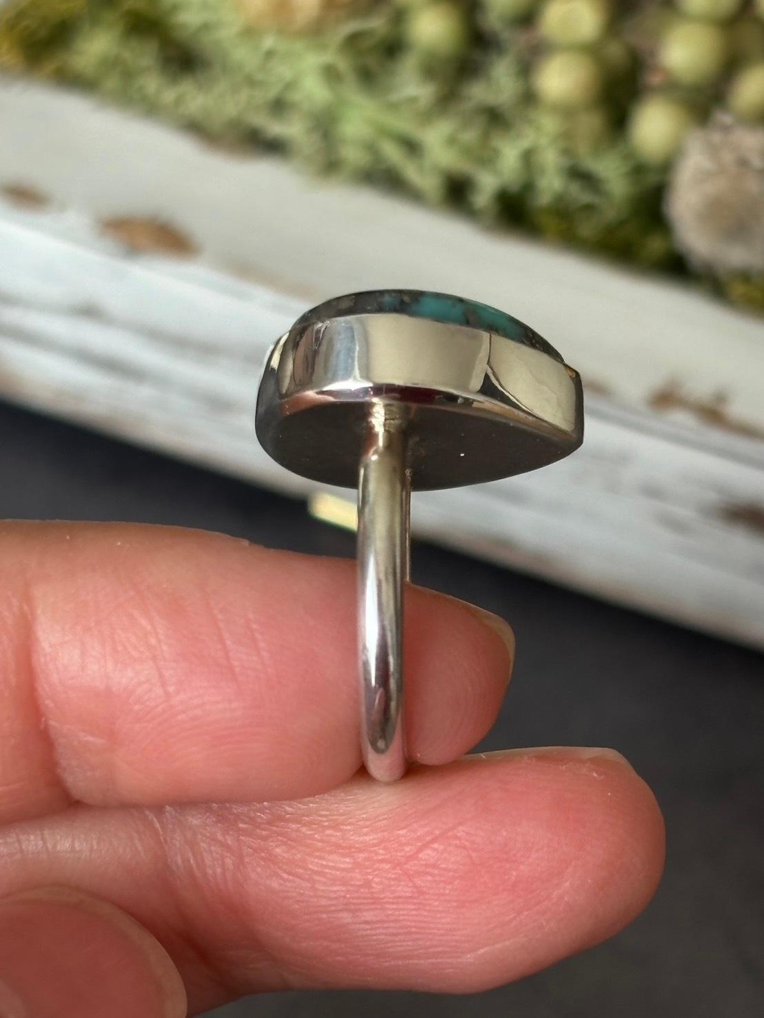 ご予約済み|ターコイズ|カンピトス鉱山 ルース01 を使ったシルバーリング | 7枚目