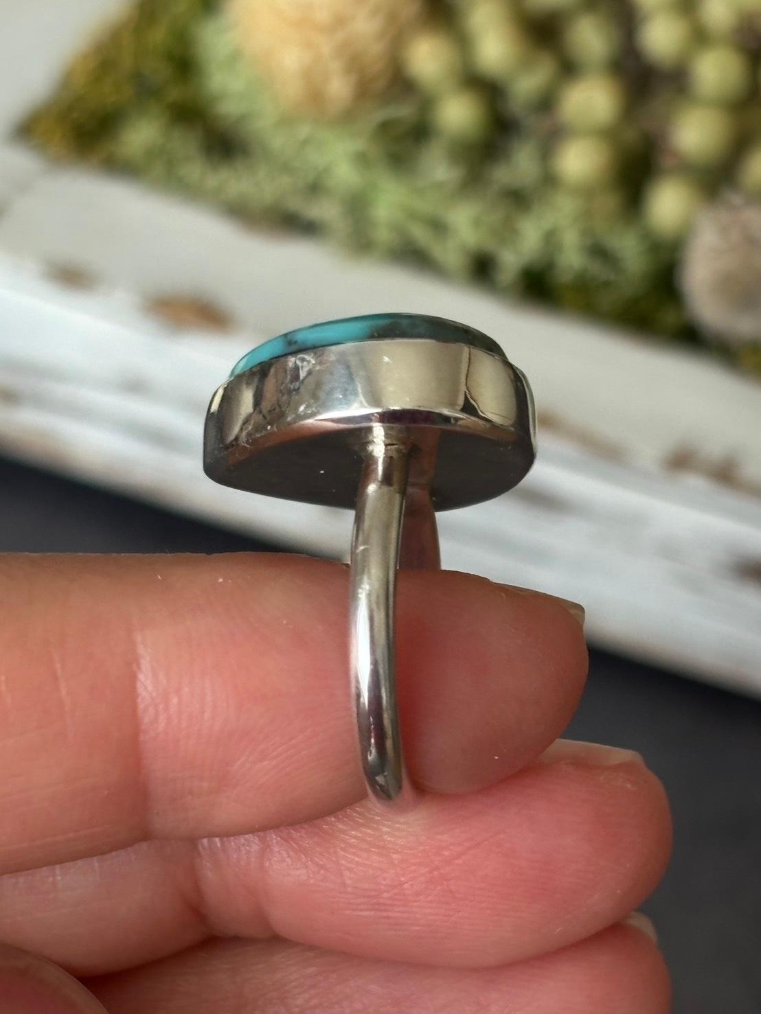 ご予約済み|ターコイズ|カンピトス鉱山 ルース01 を使ったシルバーリング | 8枚目