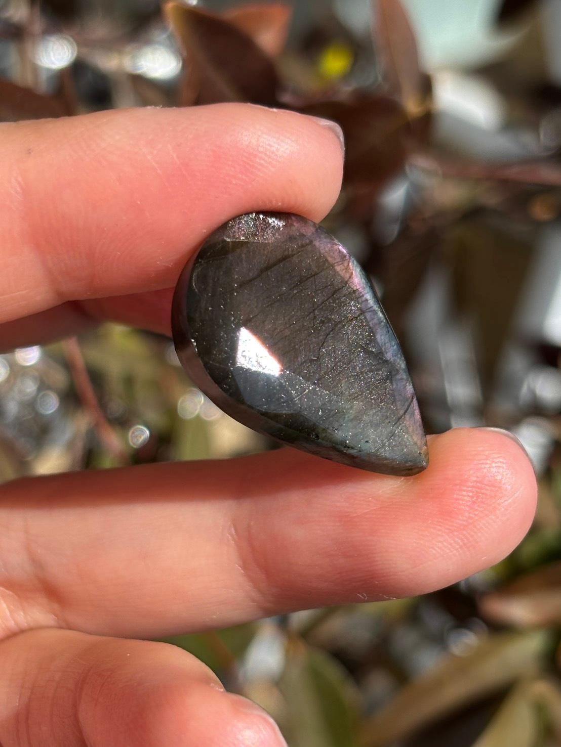 ラブラドライト ルース ドロップ型 カットルース ファセット レッド パープル 91 天然石 | 11枚目