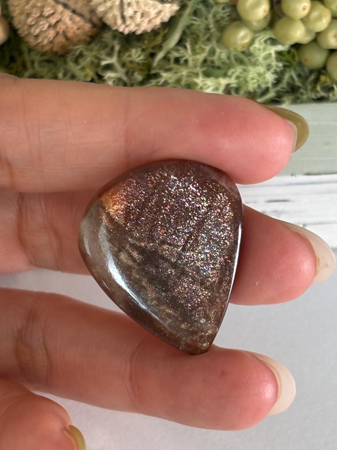 サンストーン ピンク & オレンジ ヘイズ レアレッセンス ルース カボション 大きめ 09 天然石 | 10枚目